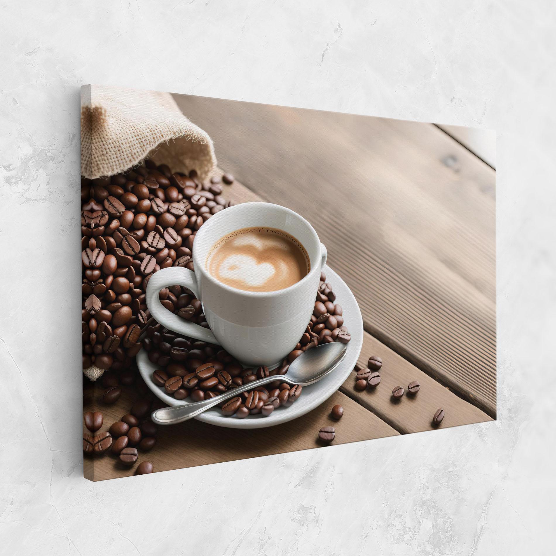 Vászonkép Coffee On Table mockup 1