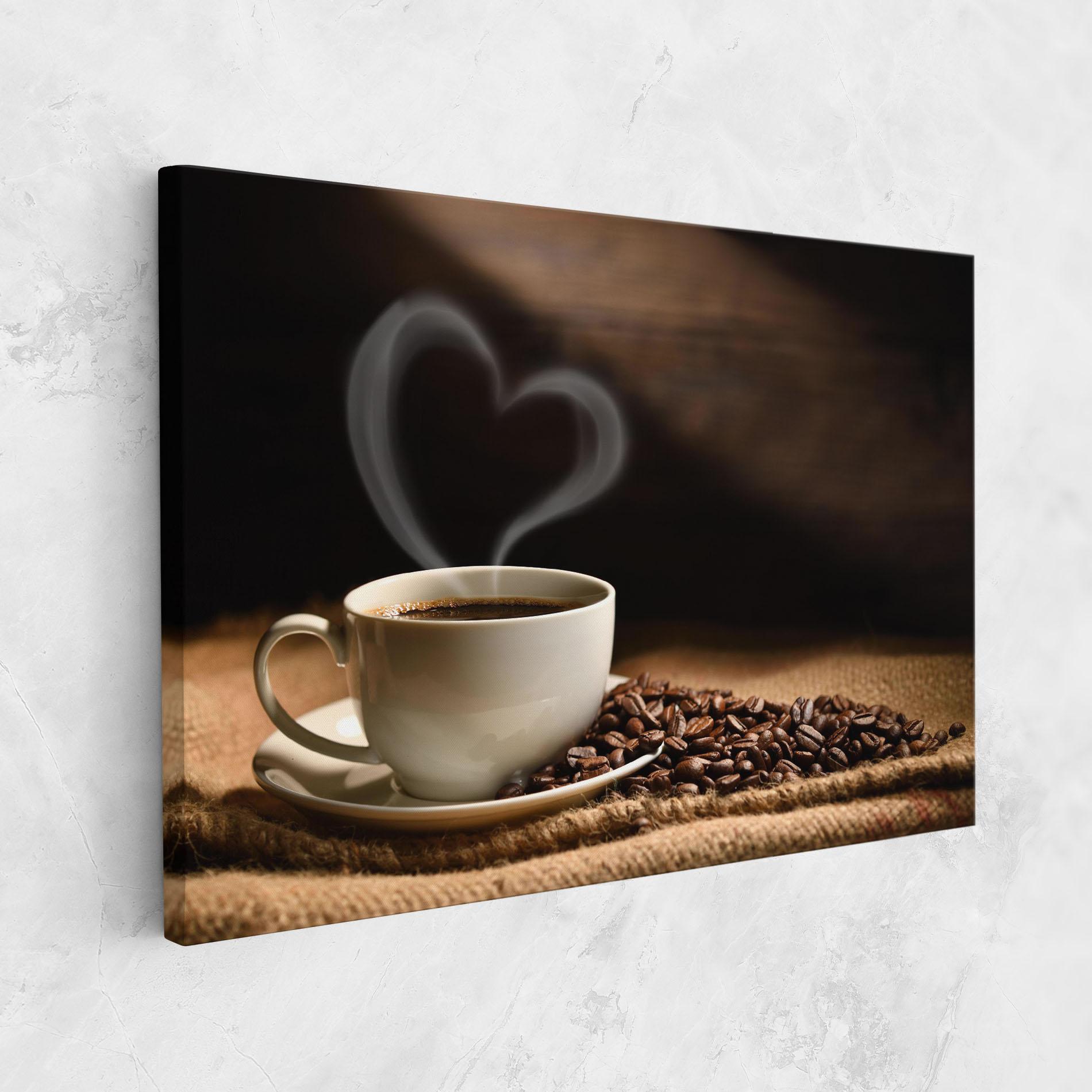 Vászonkép Heart Coffee Smoke mockup 1