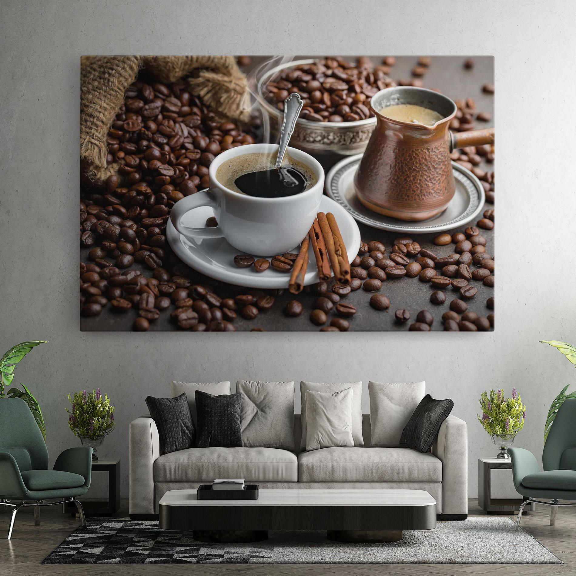 Vászonkép Black Coffee Beans mockup 7