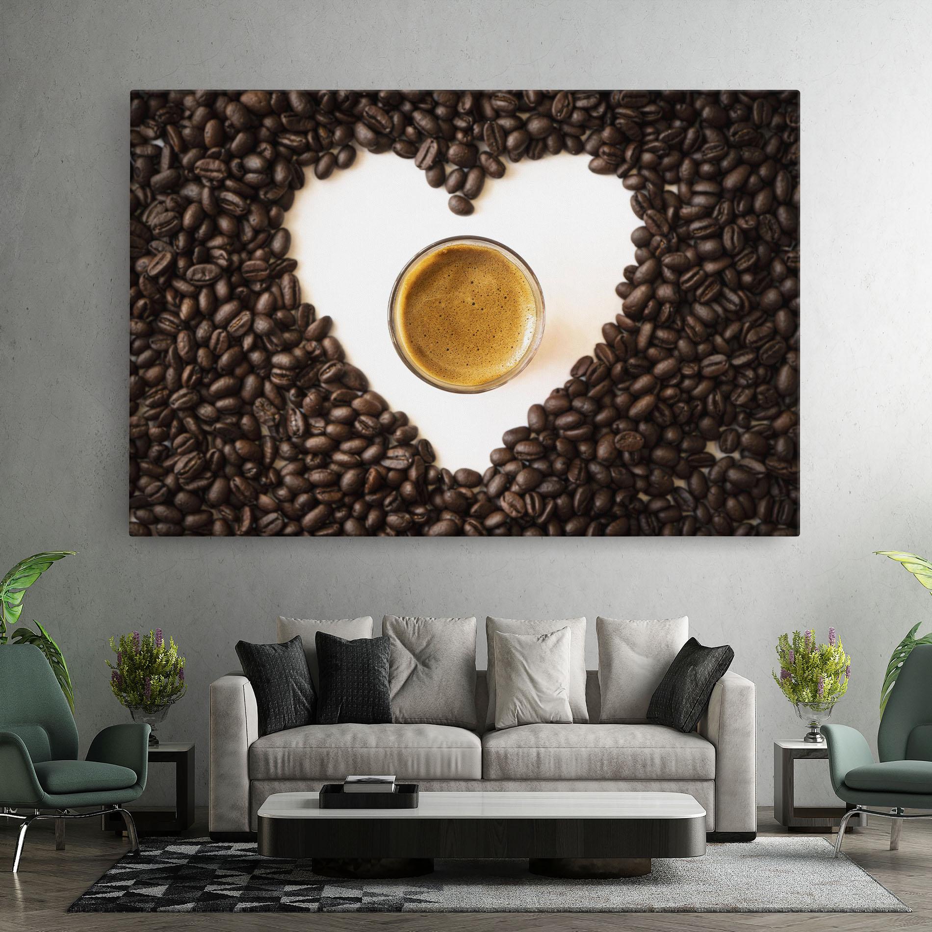 Vászonkép Coffee Bean Heart mockup 7