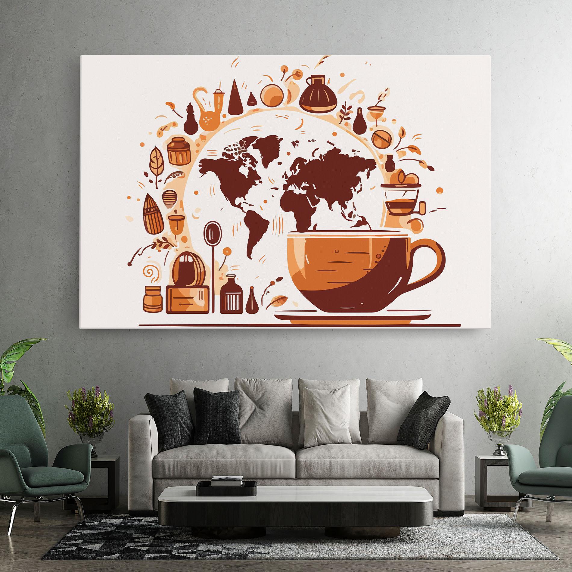 Vászonkép Coffee Map mockup 7