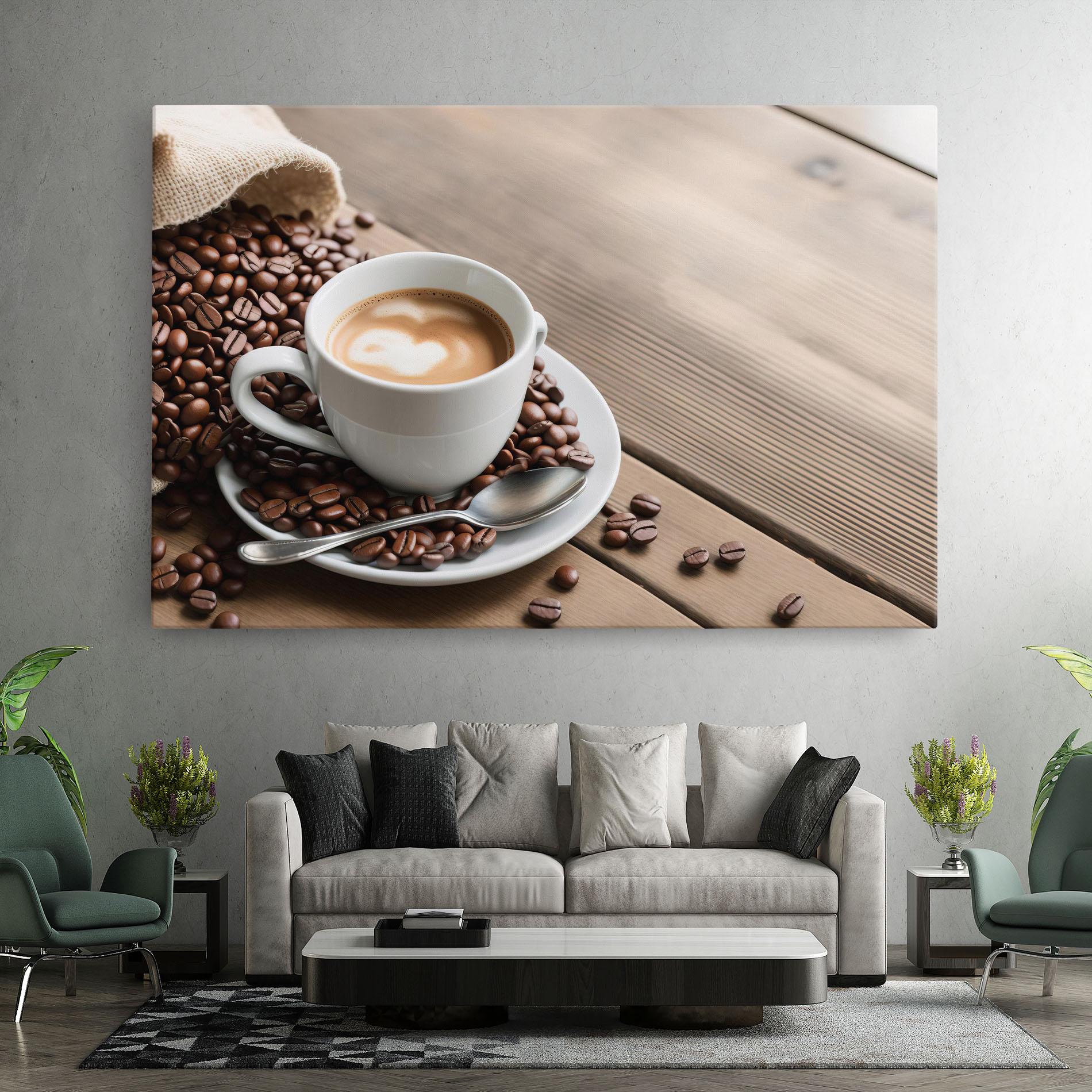 Vászonkép Coffee On Table mockup 7