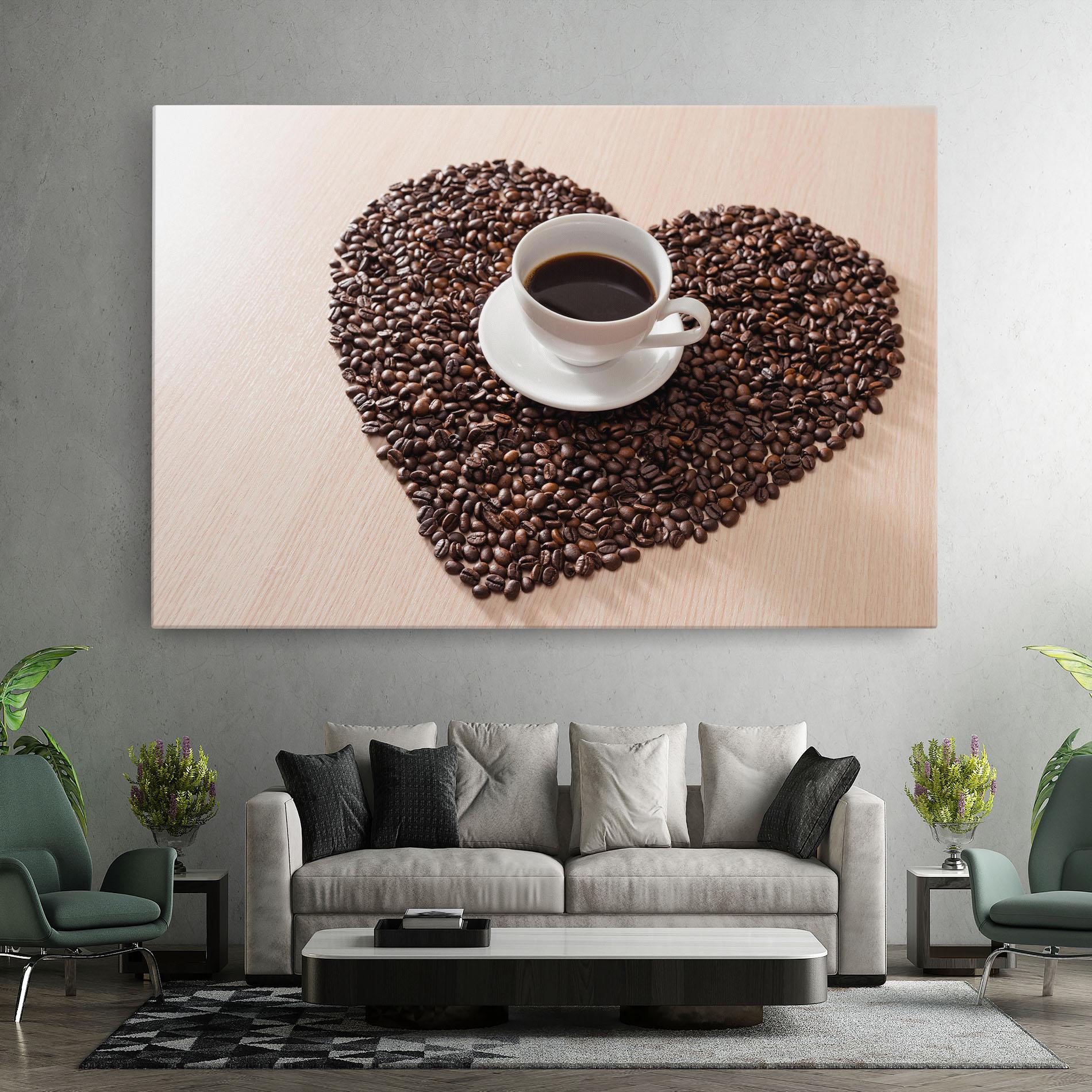 Vászonkép Heart Coffee Beans mockup 7