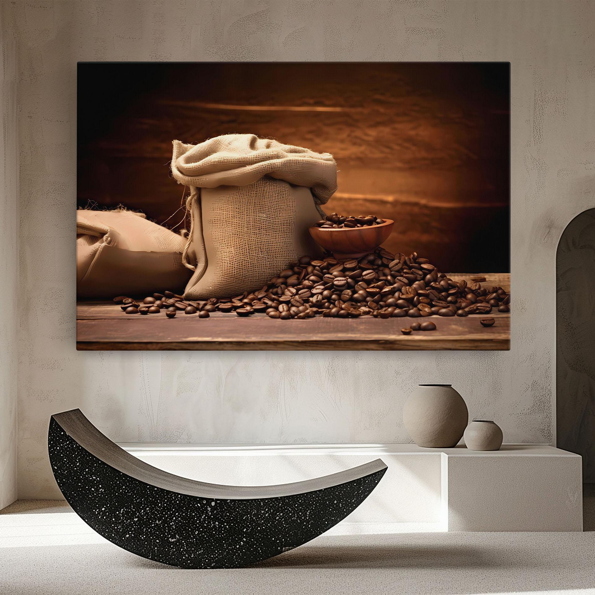 Vászonkép Big Bag Of Coffee Beans mockup 8