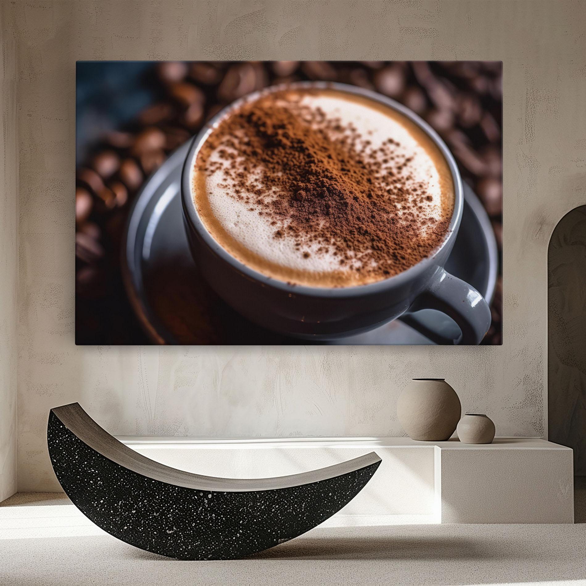 Vászonkép Cappuccino Coffee Close Up mockup 8