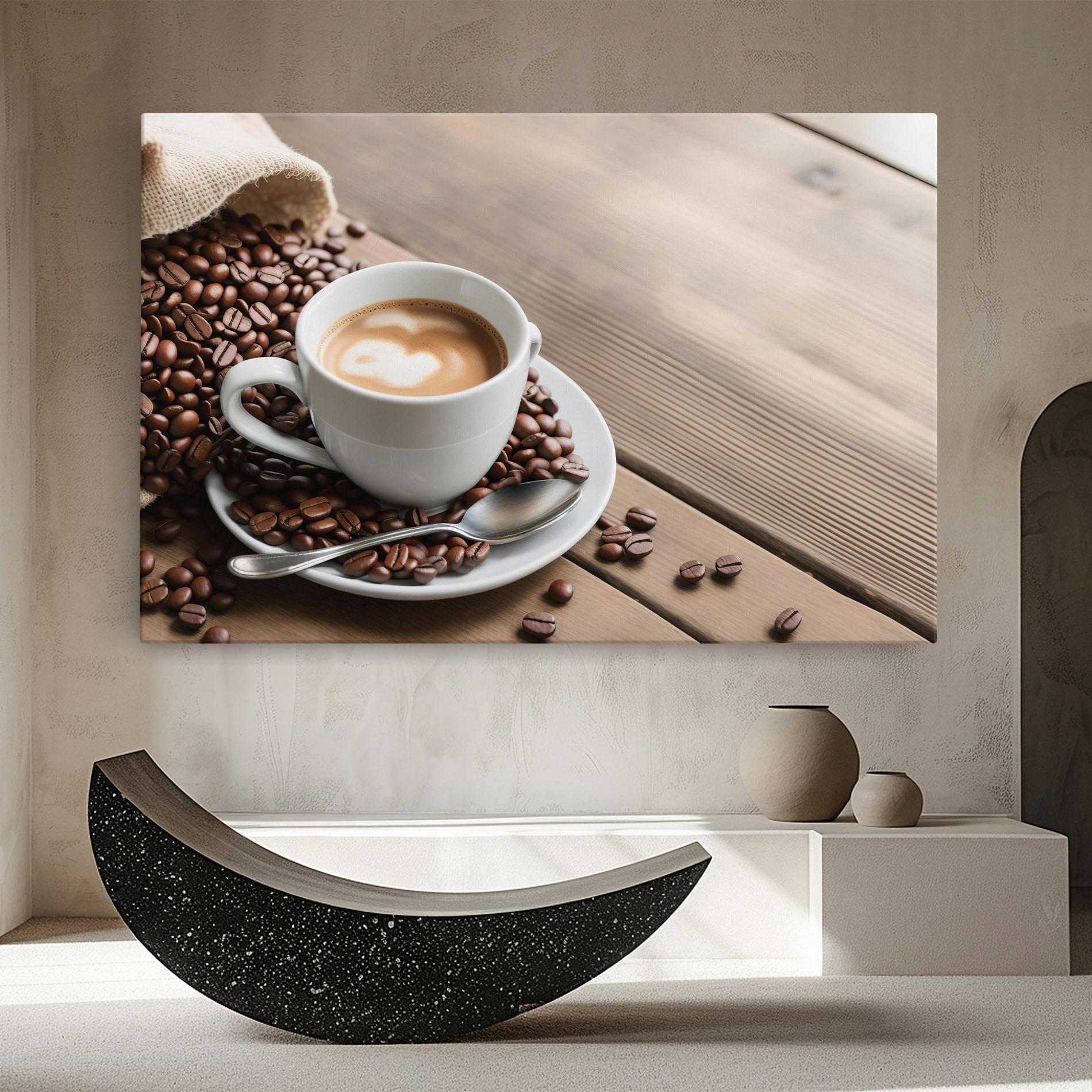 Vászonkép Coffee On Table mockup 8