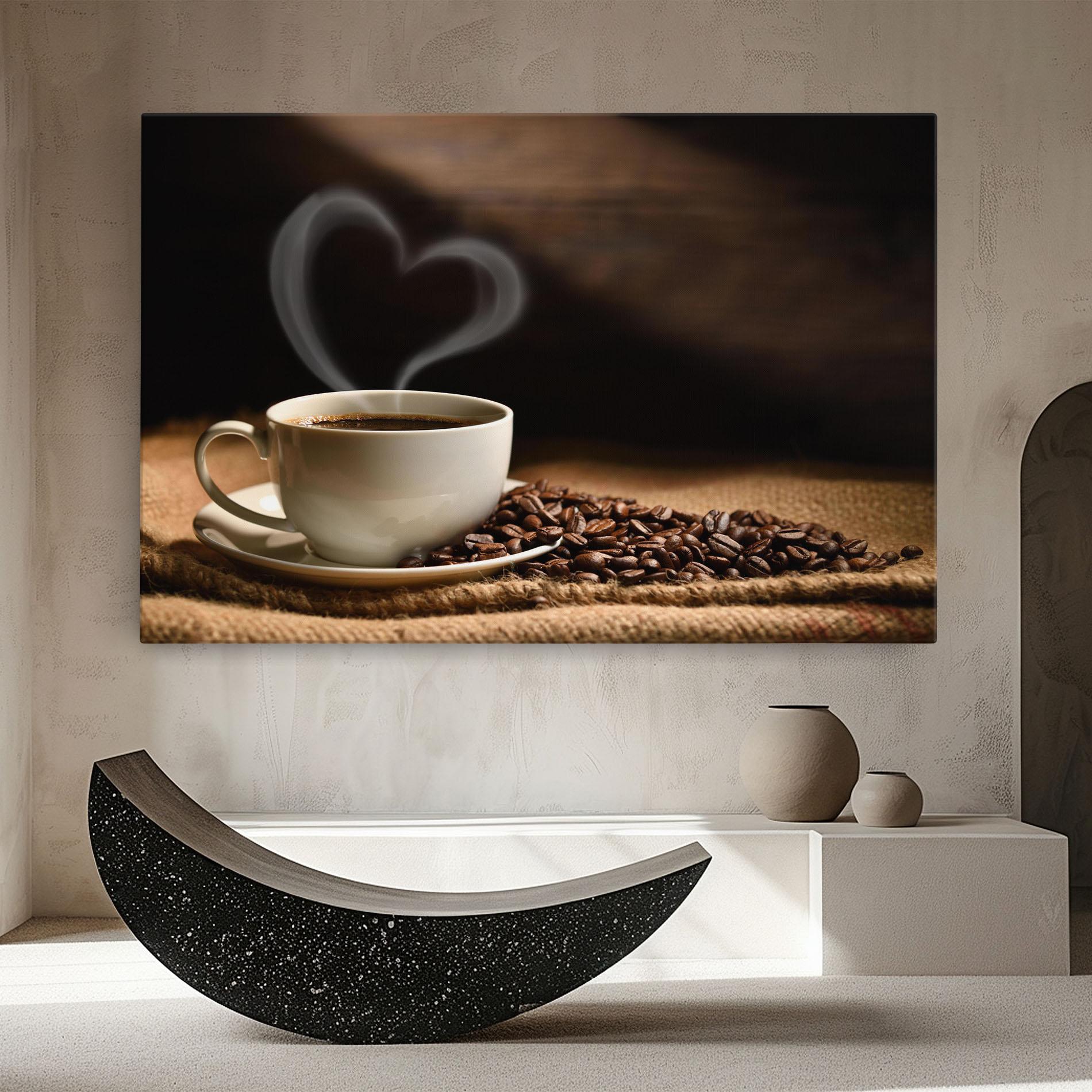 Vászonkép Heart Coffee Smoke mockup 8