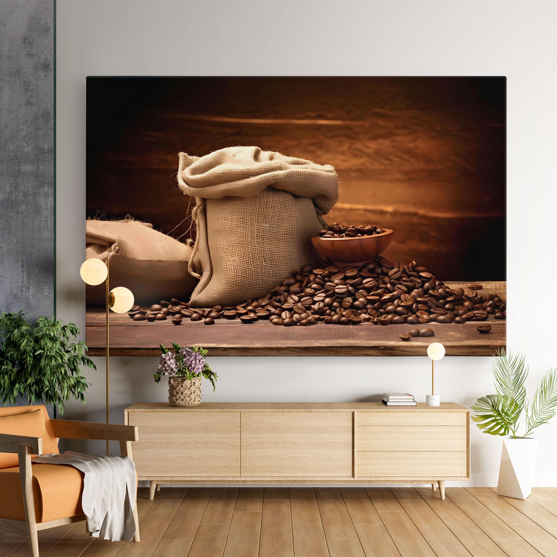 Vászonkép Big Bag Of Coffee Beans mockup 9