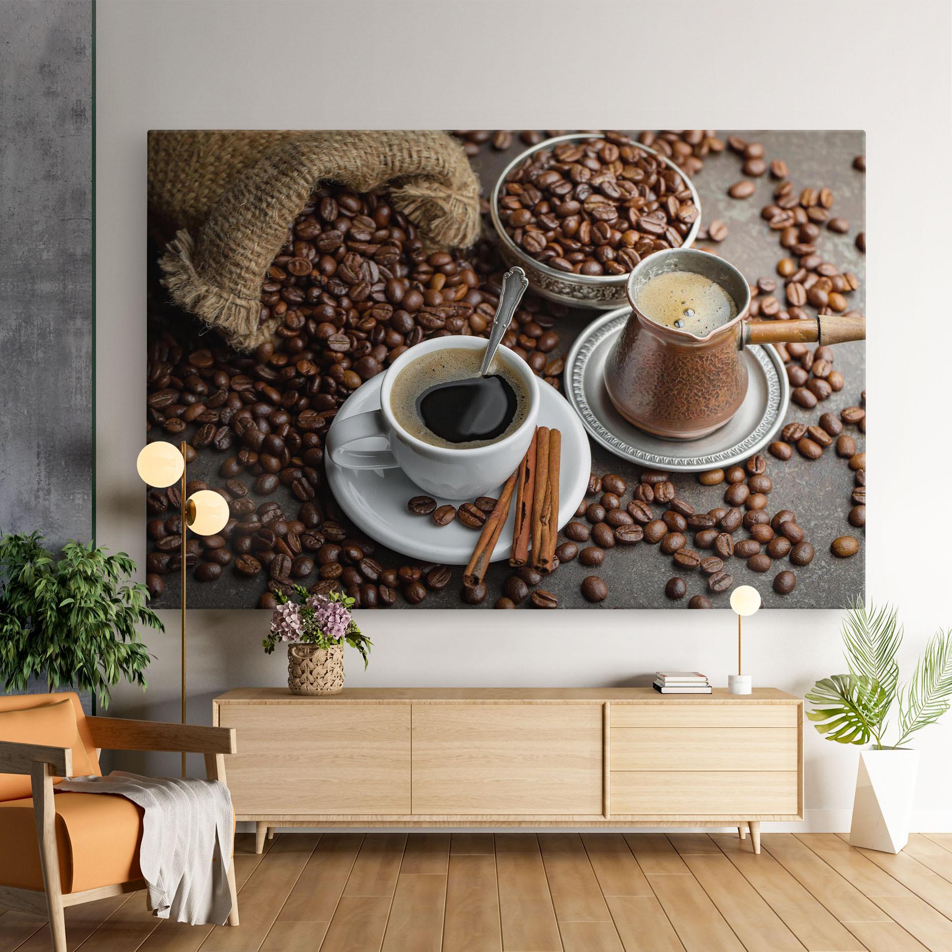 Vászonkép Black Coffee Bean mockup 9