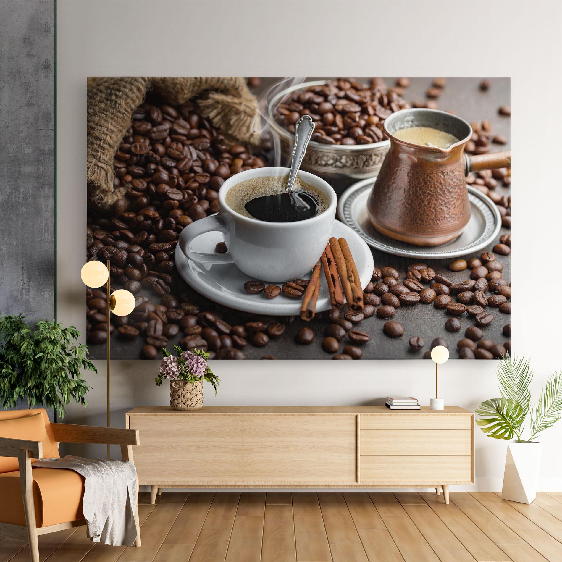 Vászonkép Black Coffee Beans mockup 9