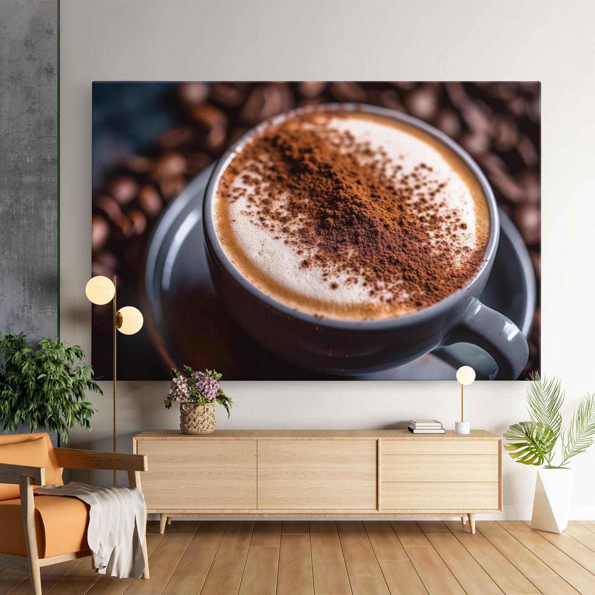 Vászonkép Cappuccino Coffee Close Up mockup 9