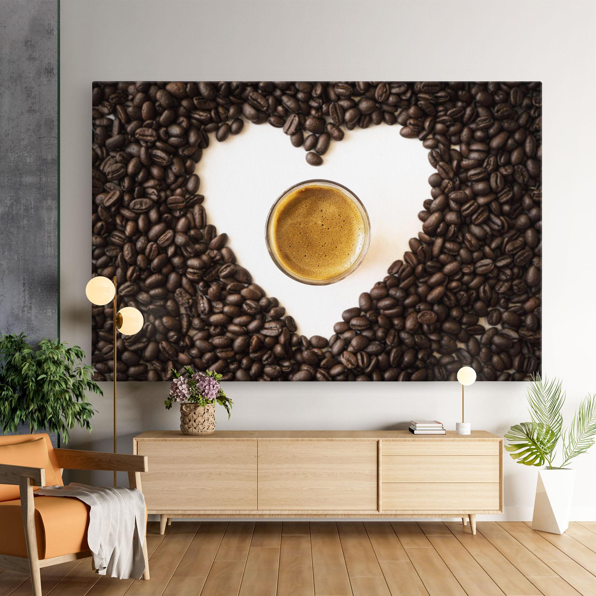 Vászonkép Coffee Bean Heart mockup 9
