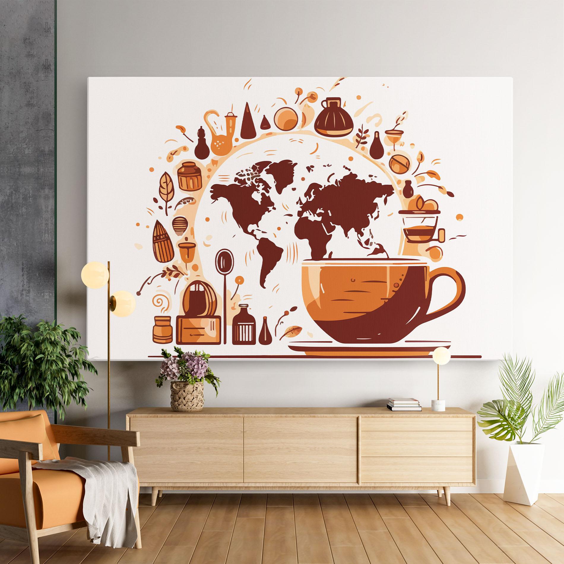 Vászonkép Coffee Map mockup 9