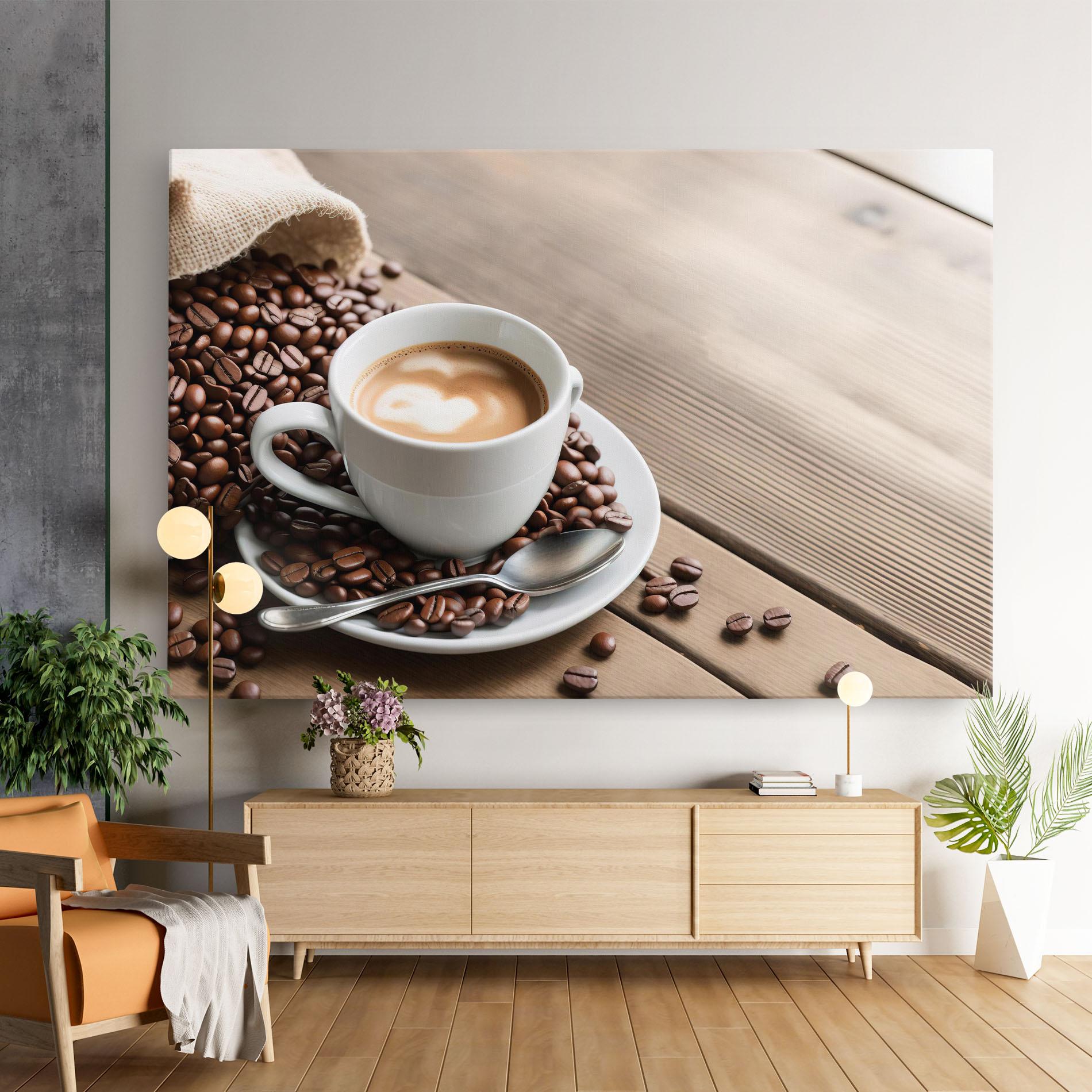 Vászonkép Coffee On Table mockup 9