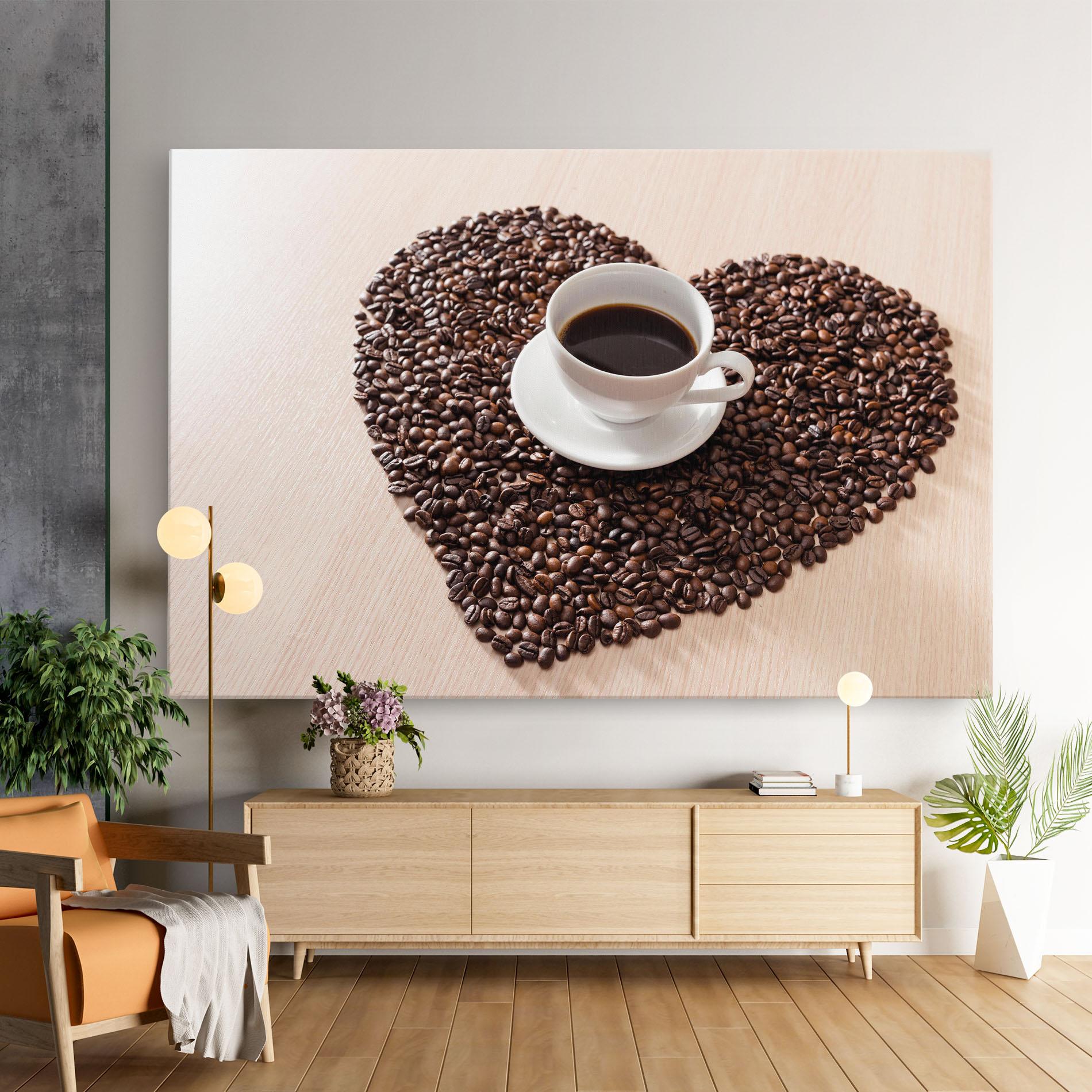 Vászonkép Heart Coffee Beans mockup 9