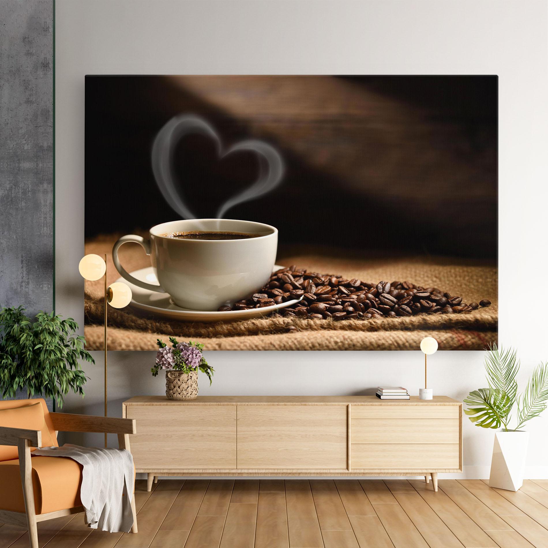 Vászonkép Heart Coffee Smoke mockup 9