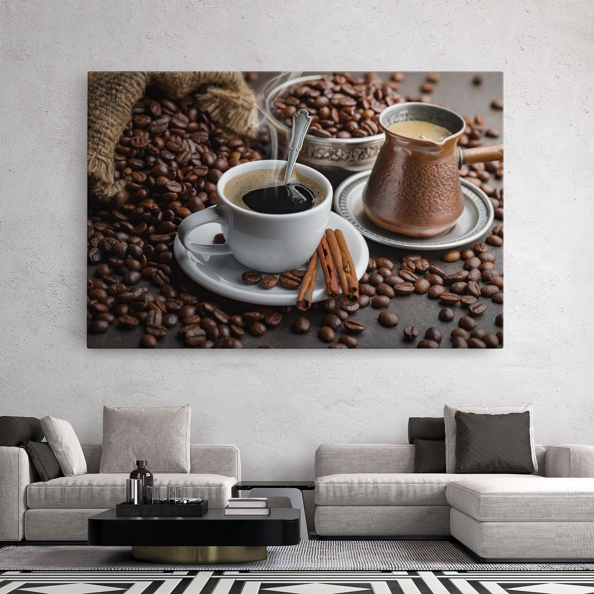 Vászonkép Black Coffee Beans mockup 2