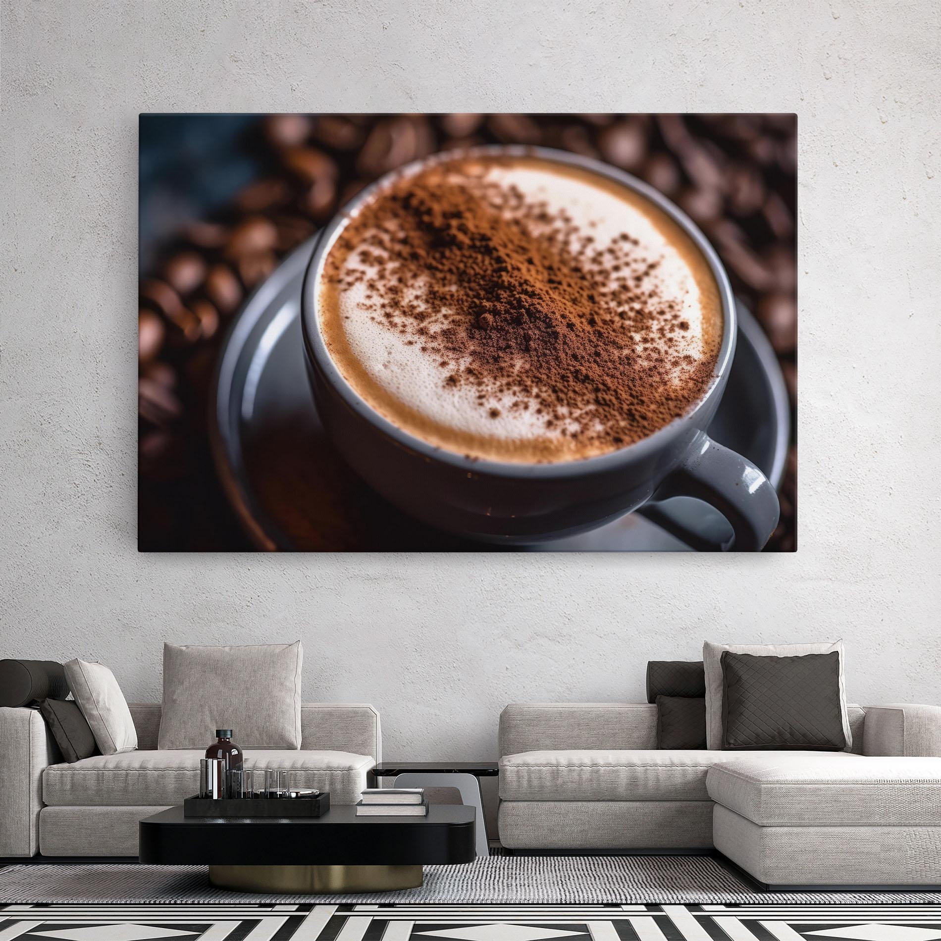 Vászonkép Cappuccino Coffee Close Up mockup 2