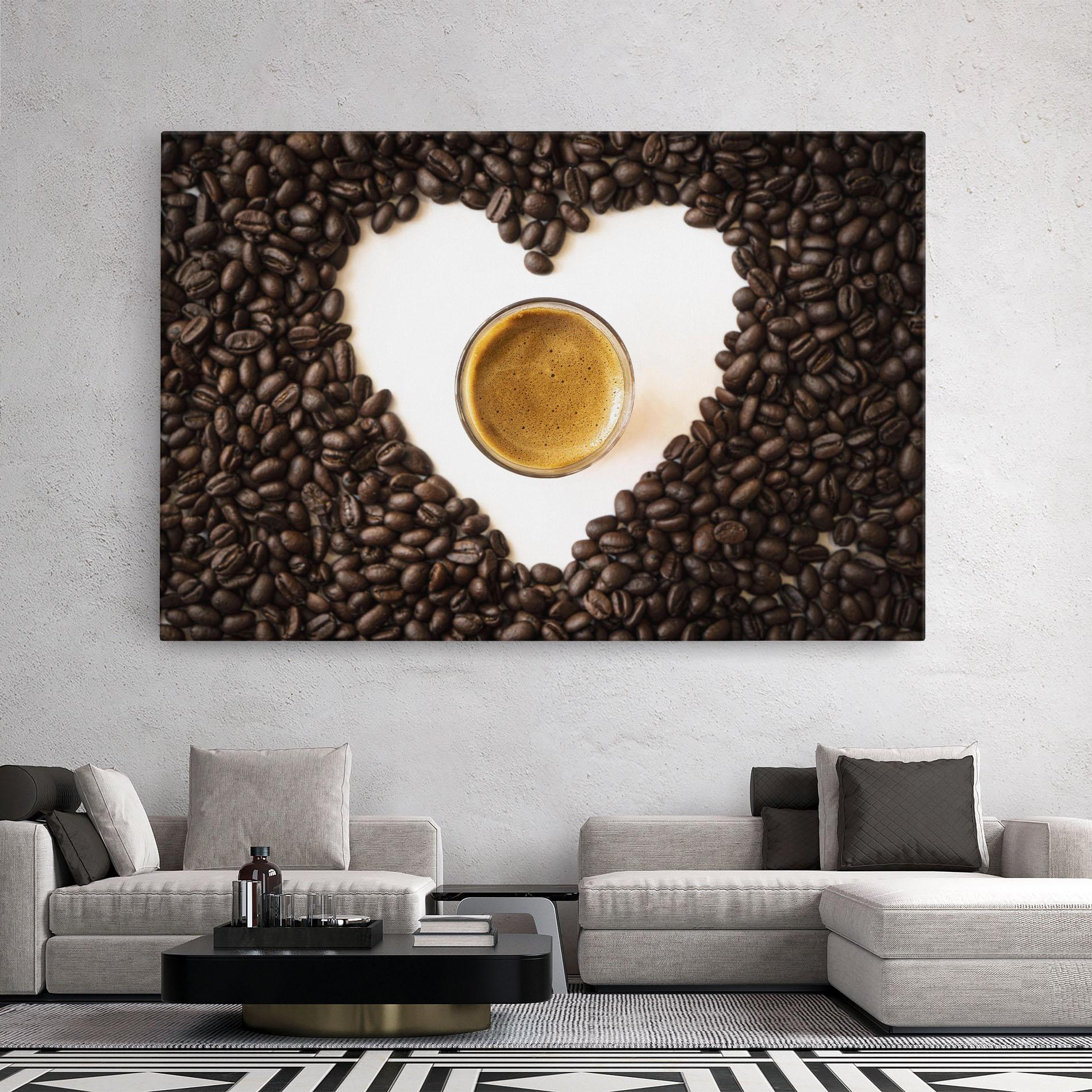 Vászonkép Coffee Bean Heart mockup 2