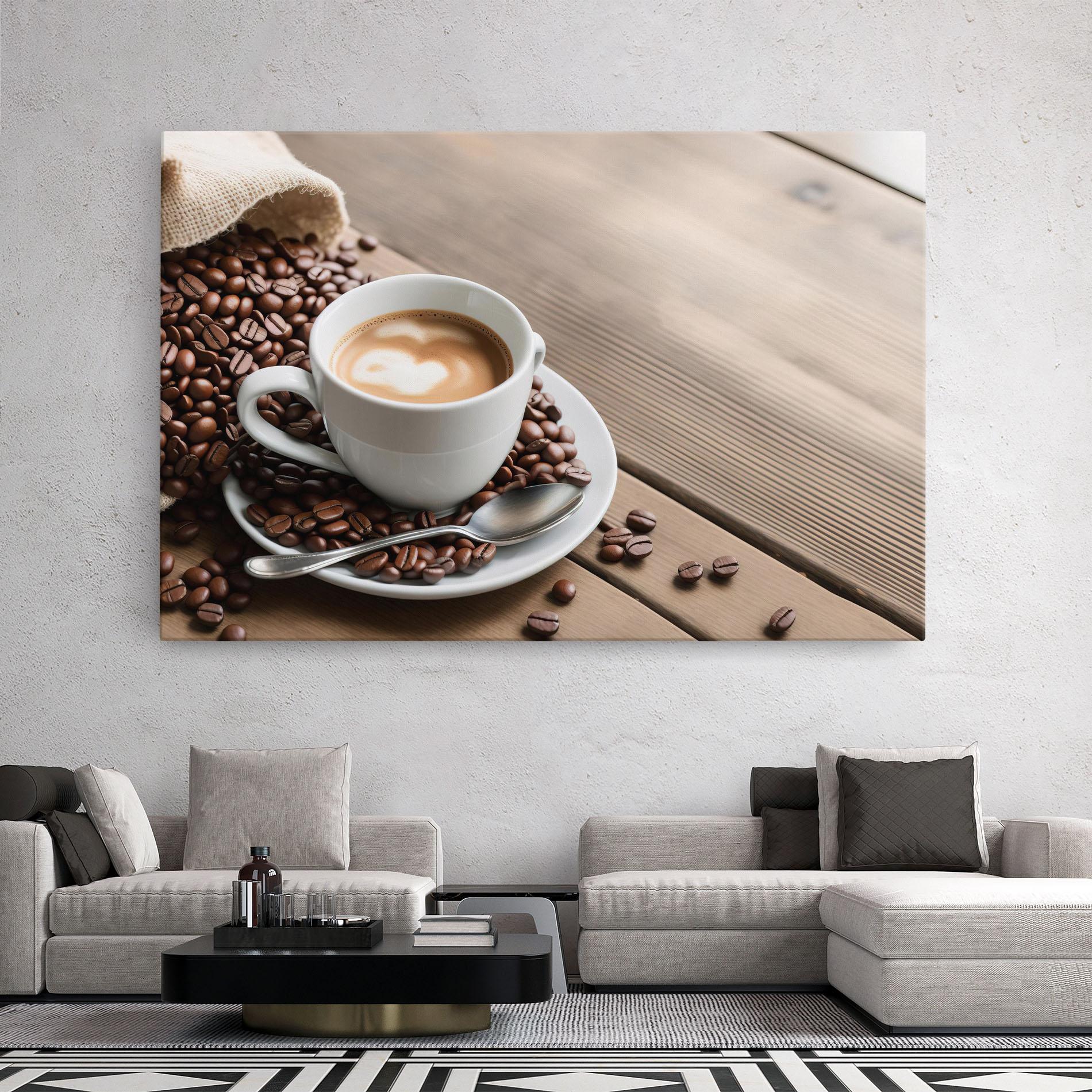 Vászonkép Coffee On Table mockup 2