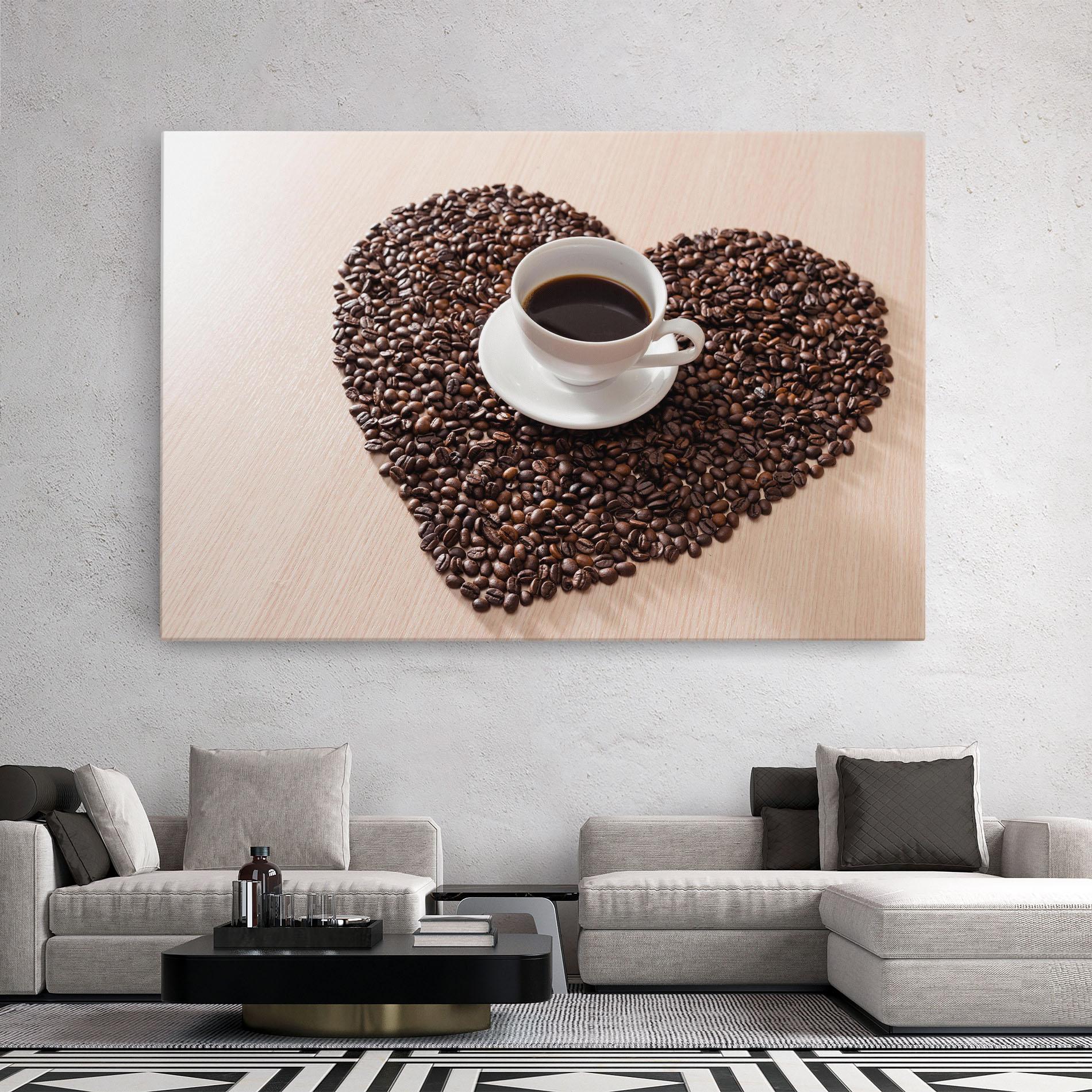Vászonkép Heart Coffee Beans mockup 2