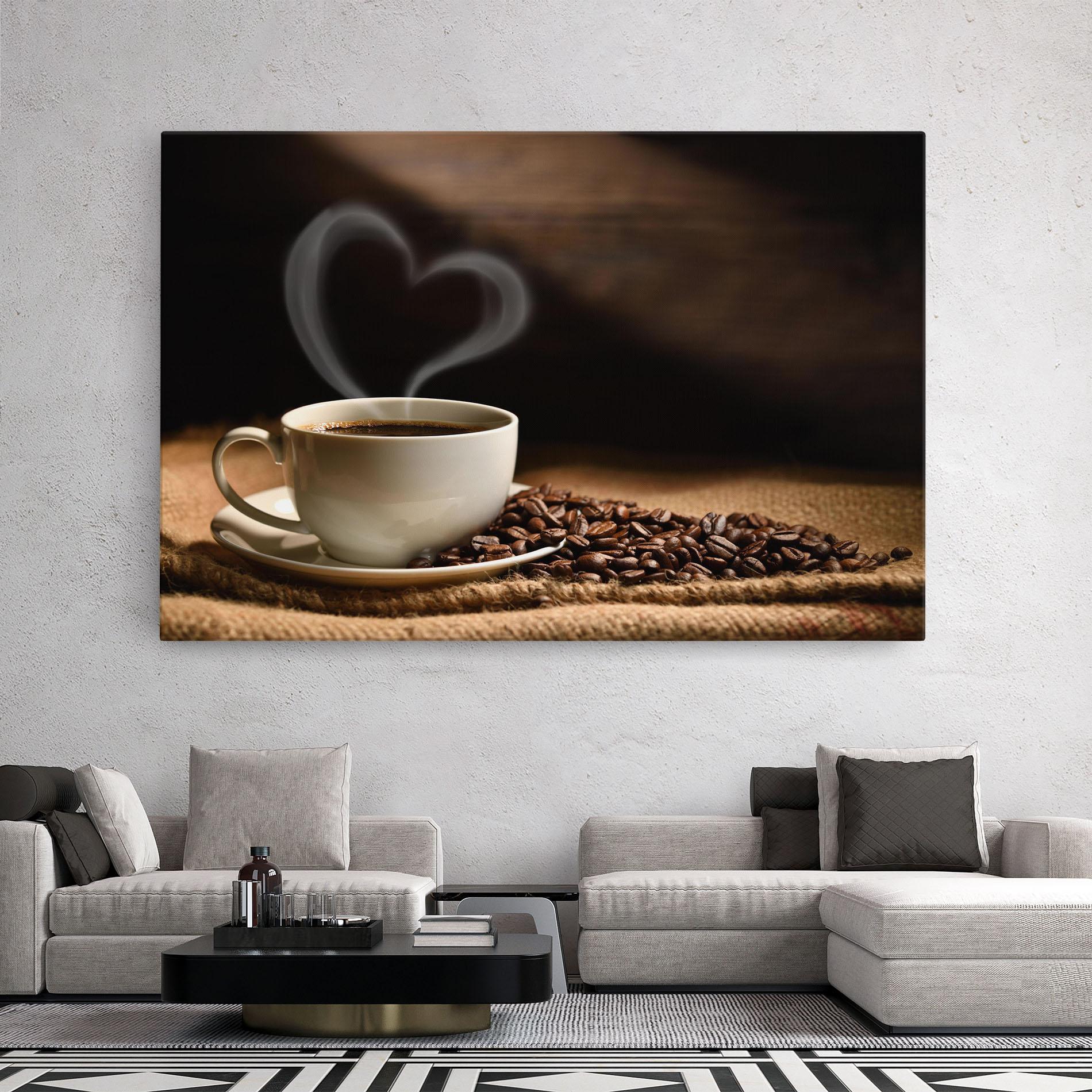 Vászonkép Heart Coffee Smoke mockup 2