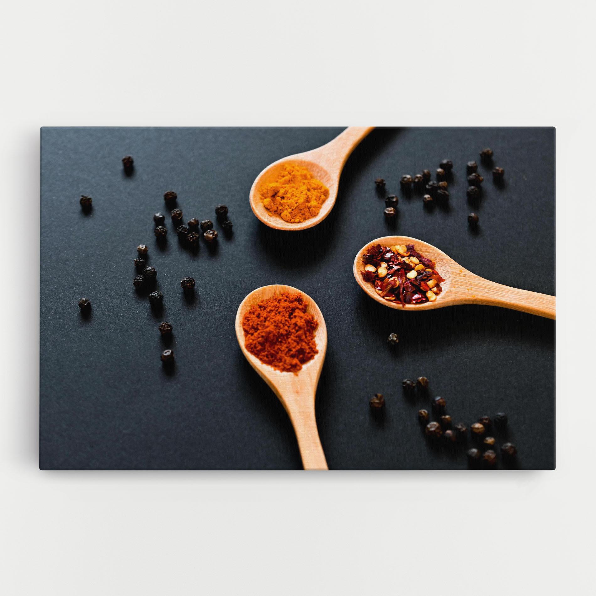 Vászonkép 3 Seasonings Spoons mockup 0