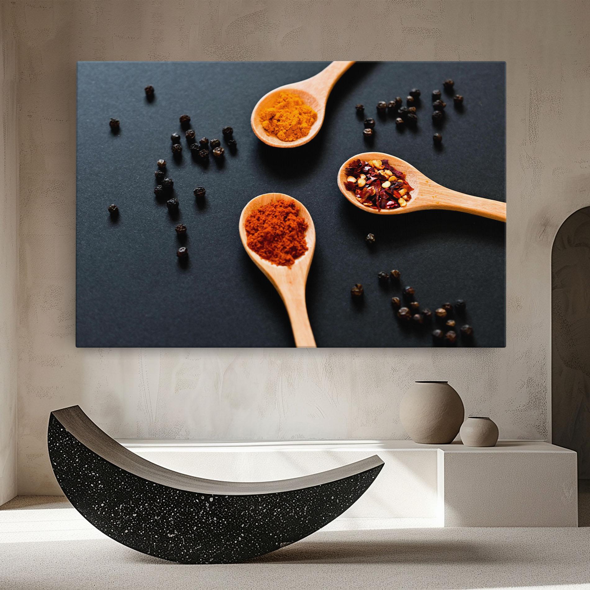 Vászonkép 3 Seasonings Spoons mockup 8