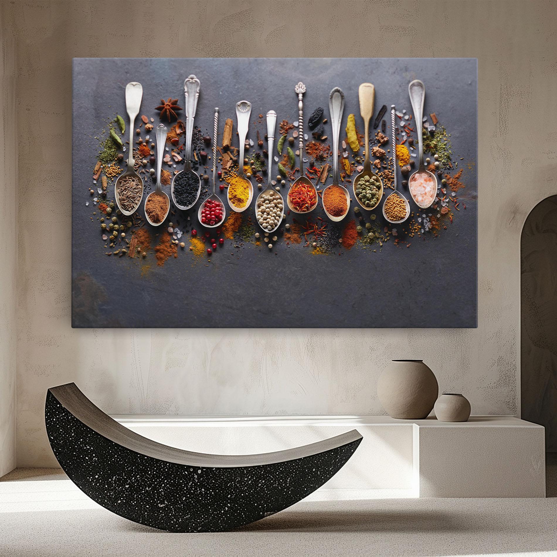 Vászonkép Spices Black Board mockup 8