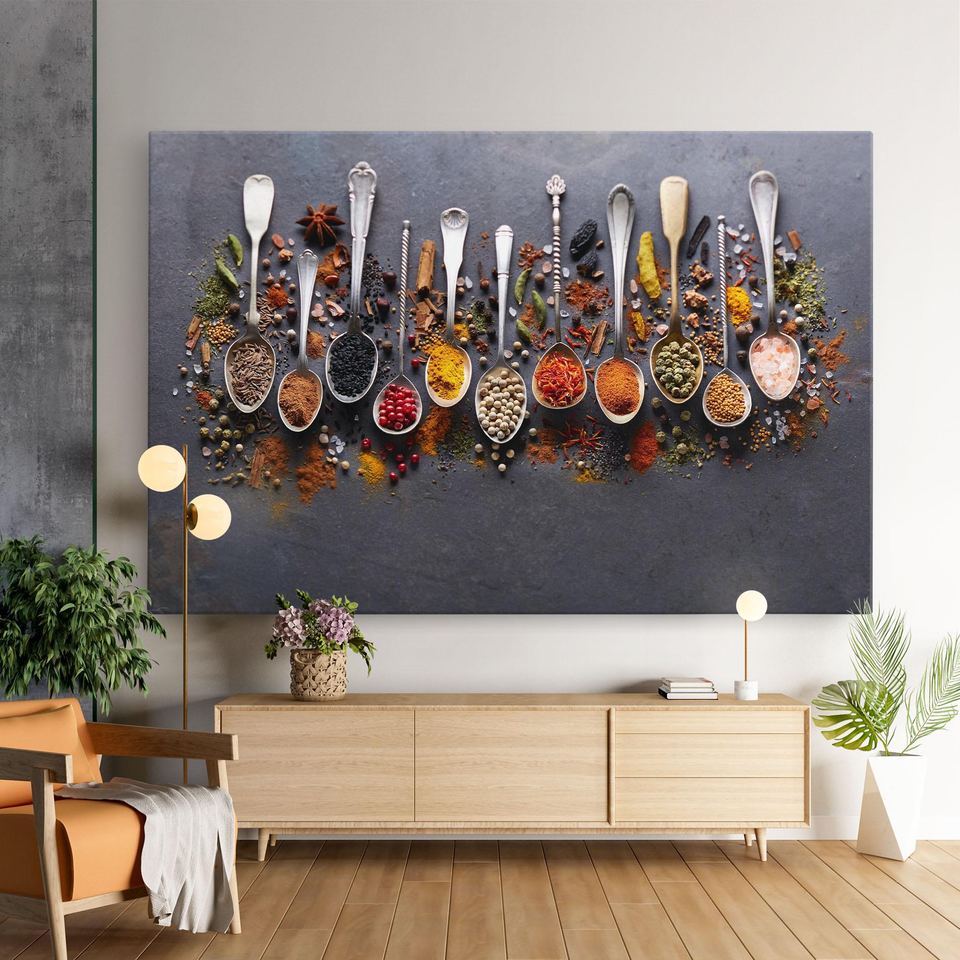 Vászonkép Spices Black Board mockup 9