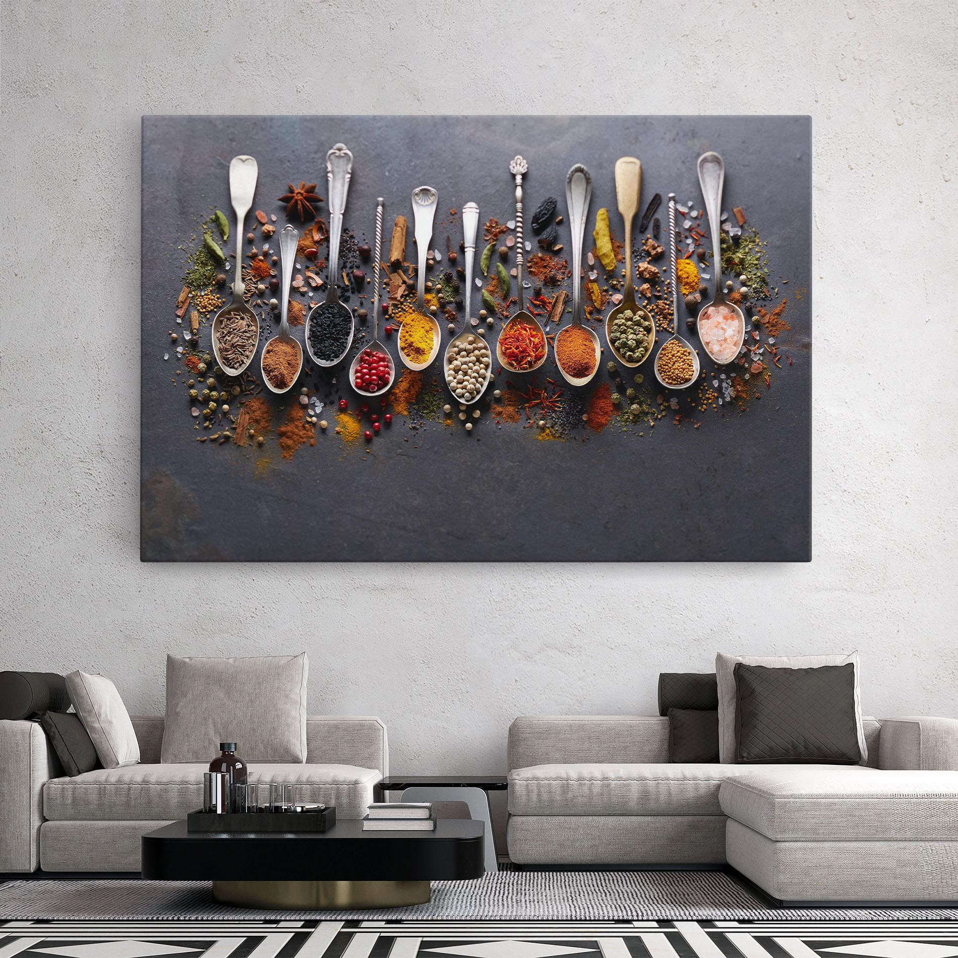 Vászonkép Spices Black Board mockup 2