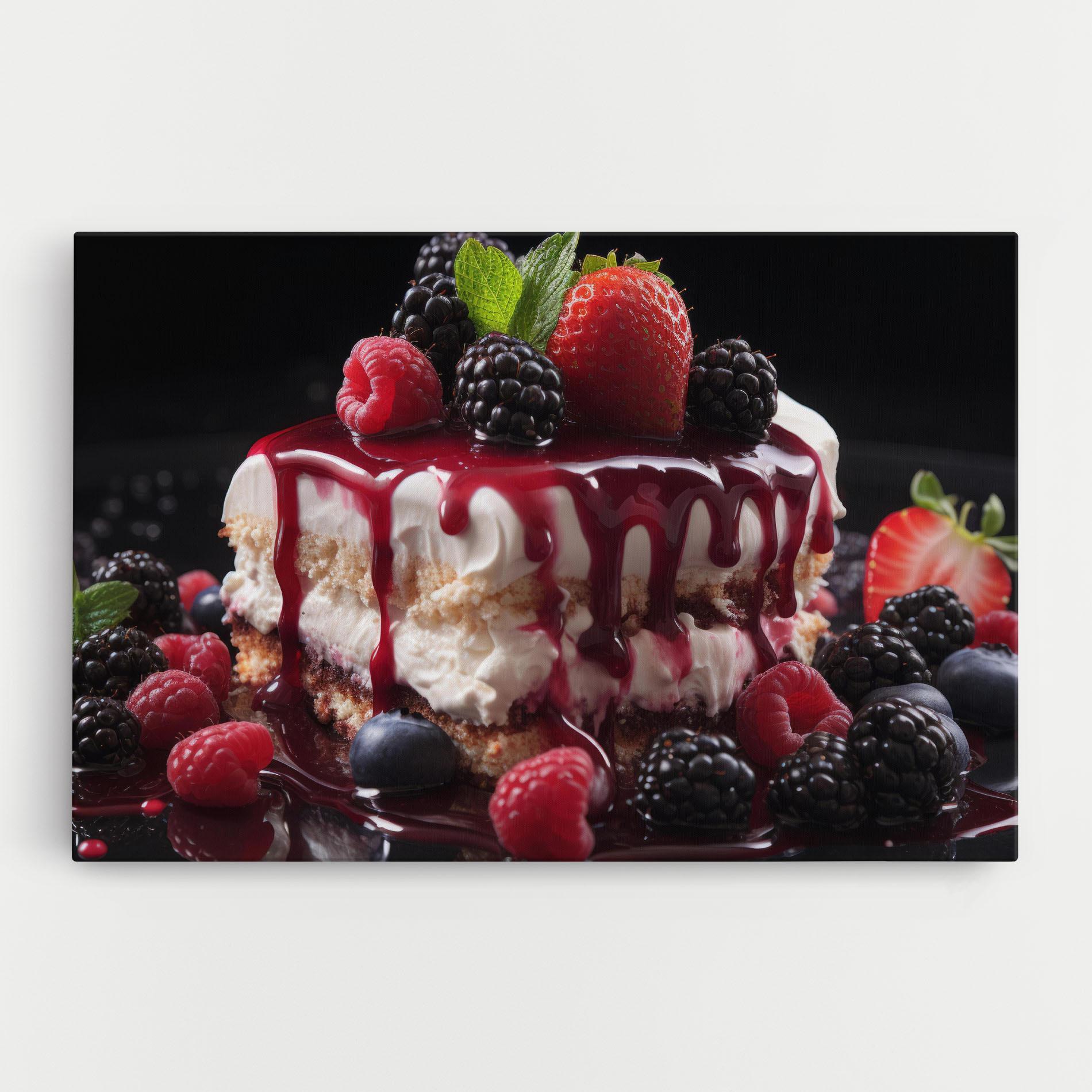 Vászonkép Berries Cream Dessert mockup 0