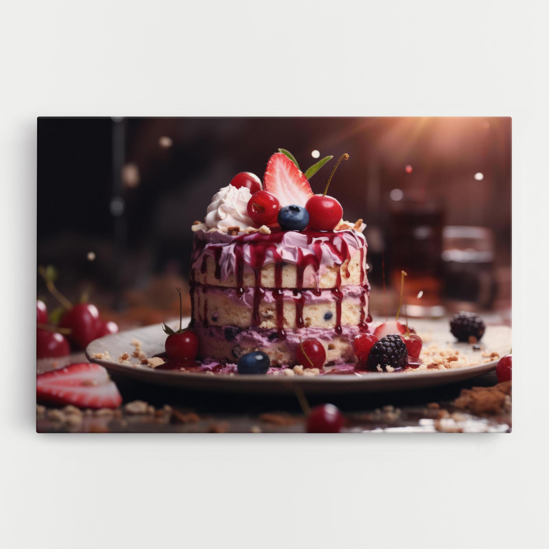 Vászonkép Berries Dessert mockup 0