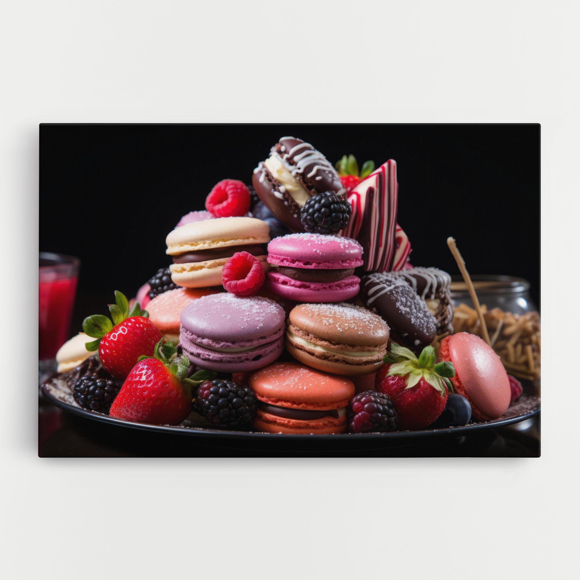 Vászonkép Berries Macarons mockup 0