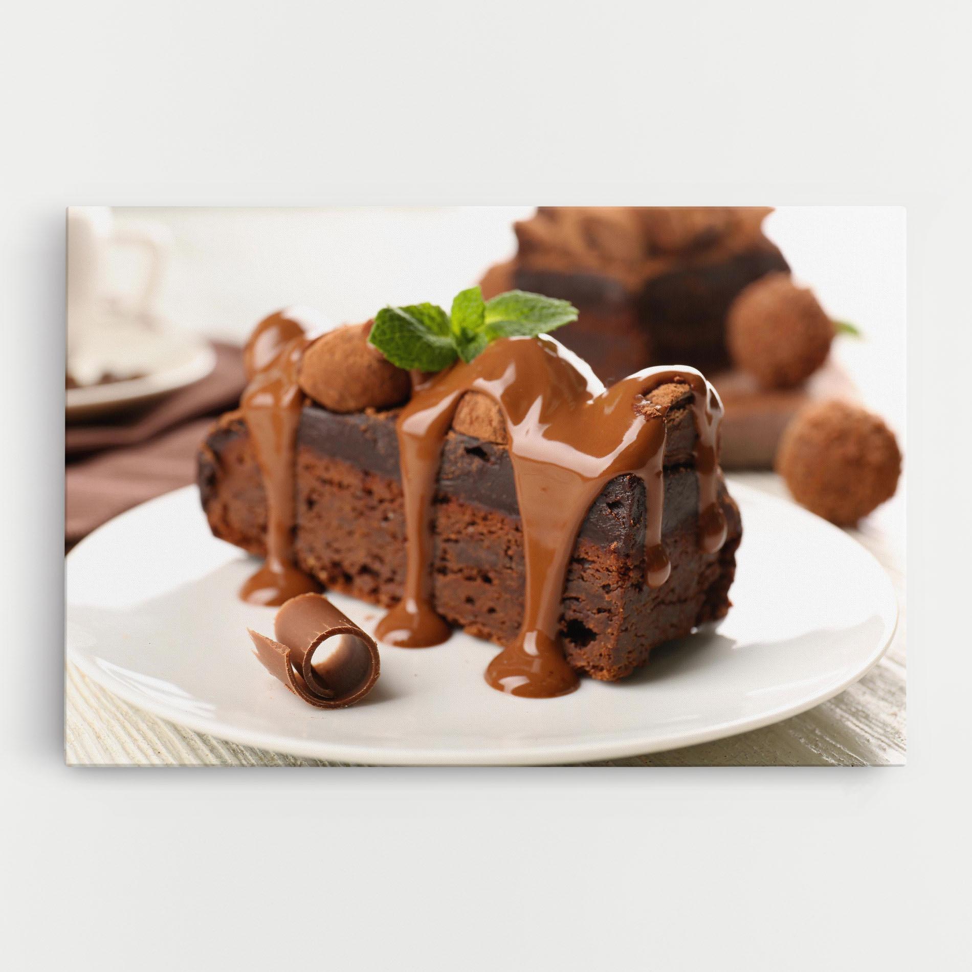 Vászonkép Mint Chocolate Cake mockup 0