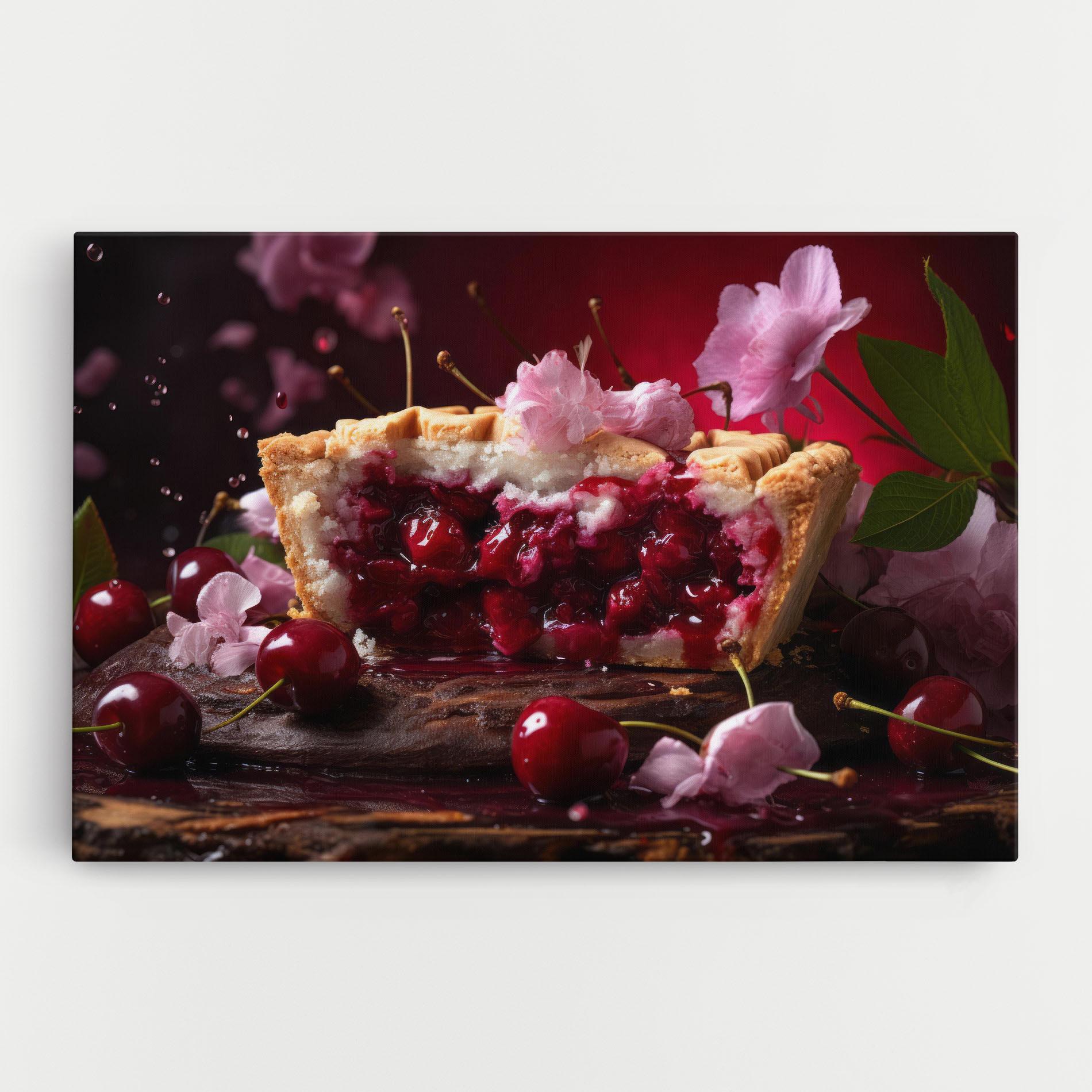 Vászonkép Wooden Table Cherries mockup 0