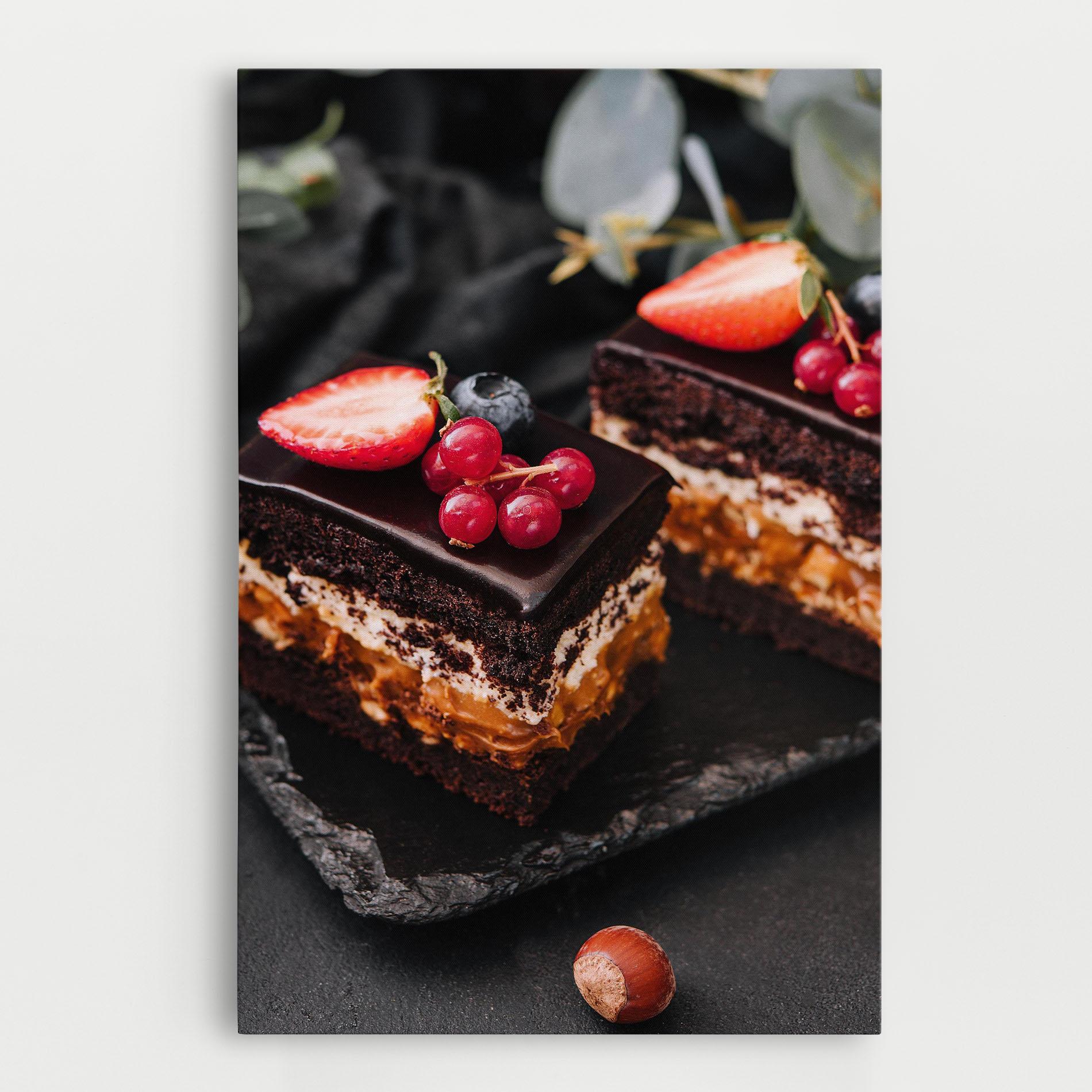 Vászonkép Chocolate Berries Cake mockup 0