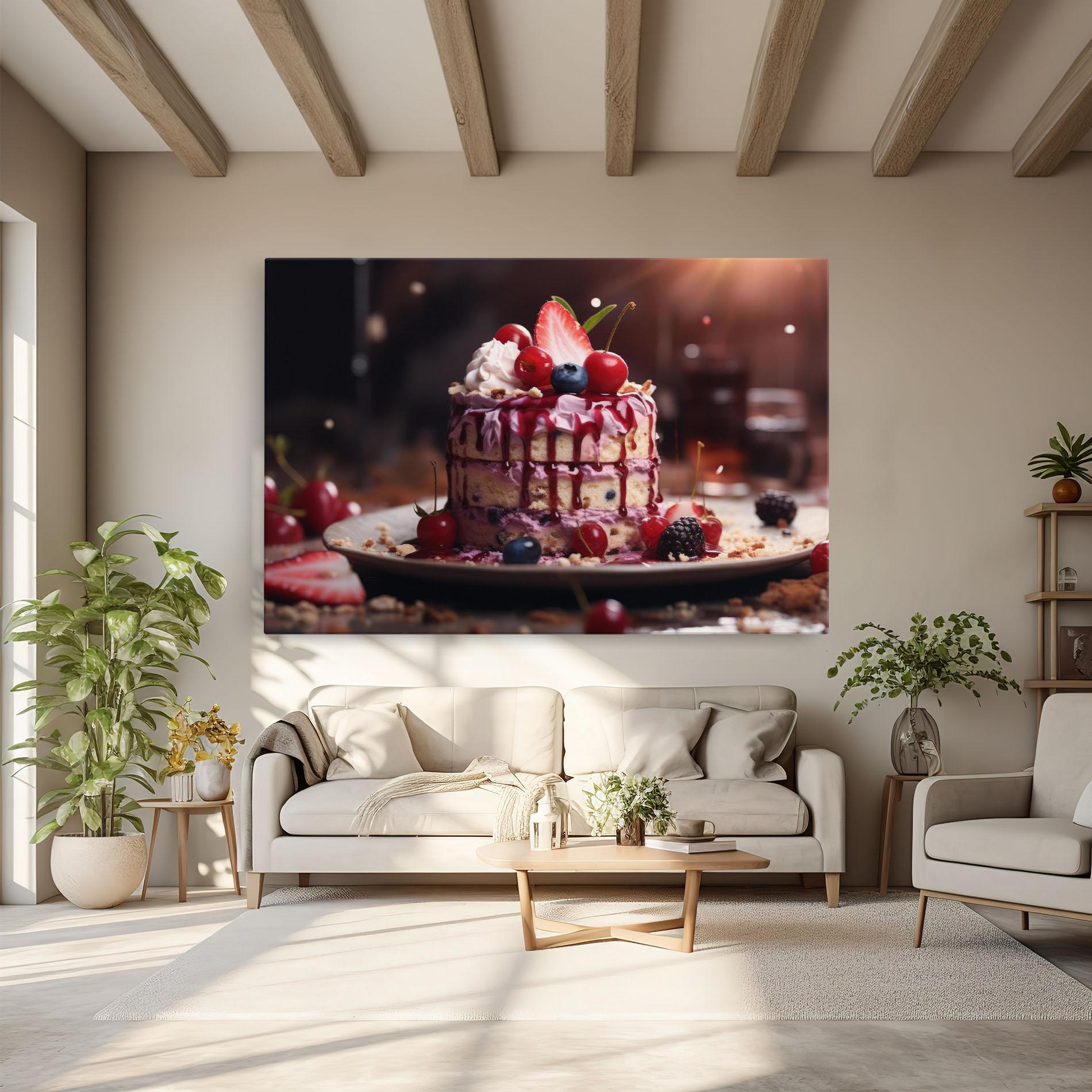 Vászonkép Berries Dessert mockup 6