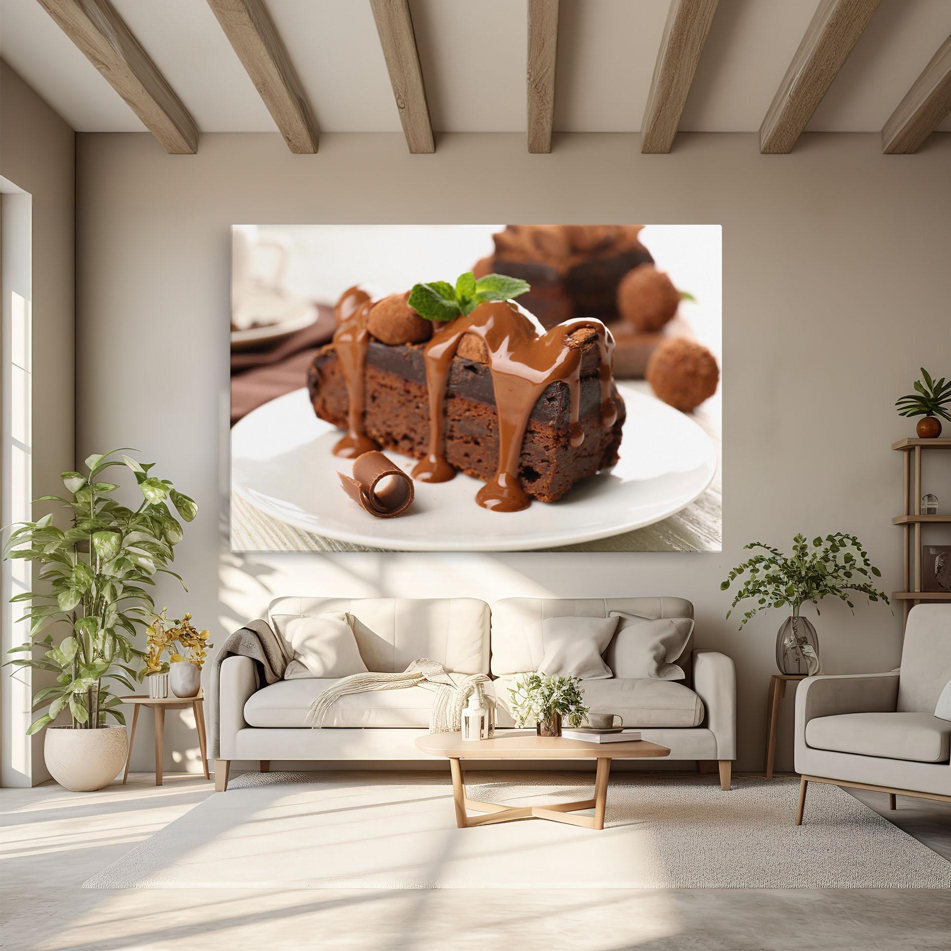 Vászonkép Mint Chocolate Cake mockup 6