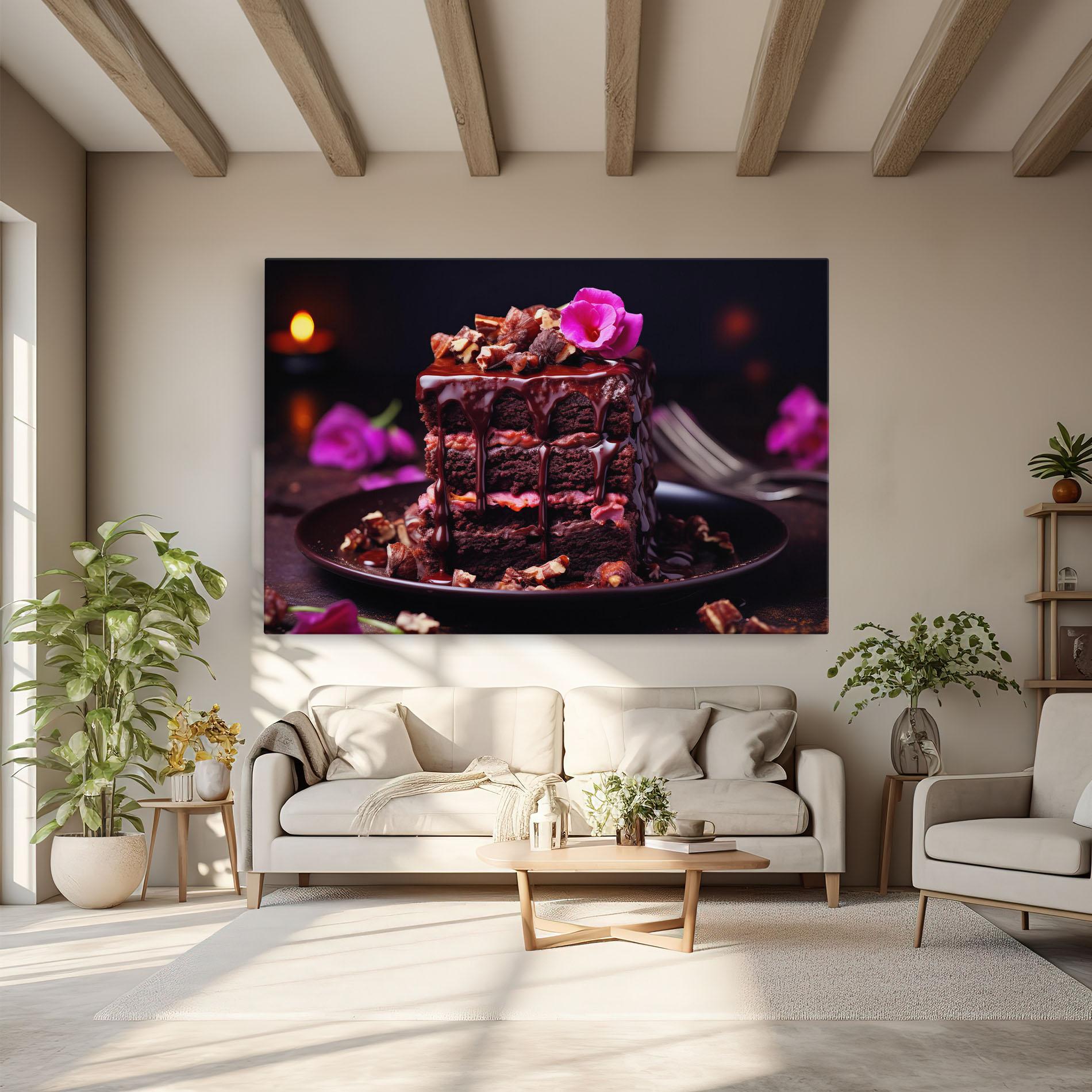 Vászonkép Pink Flower Cake mockup 6