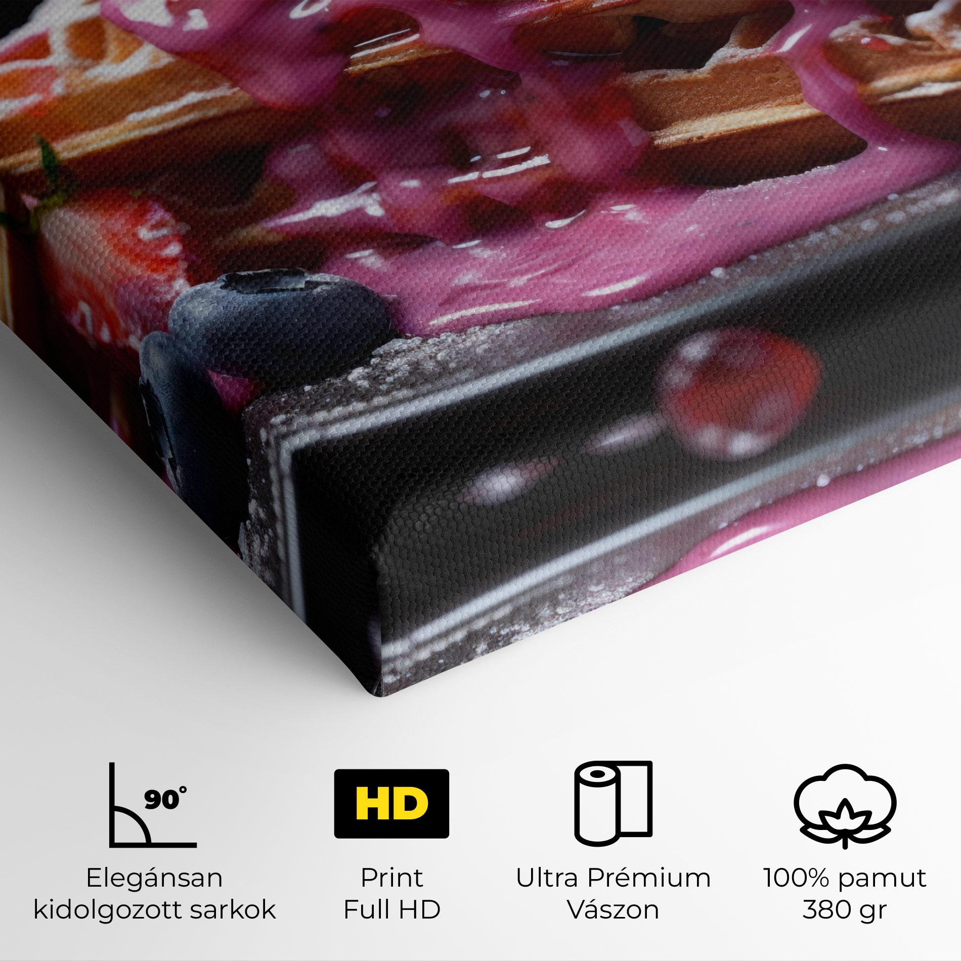 Vászonkép Berries Waffles mockup 4