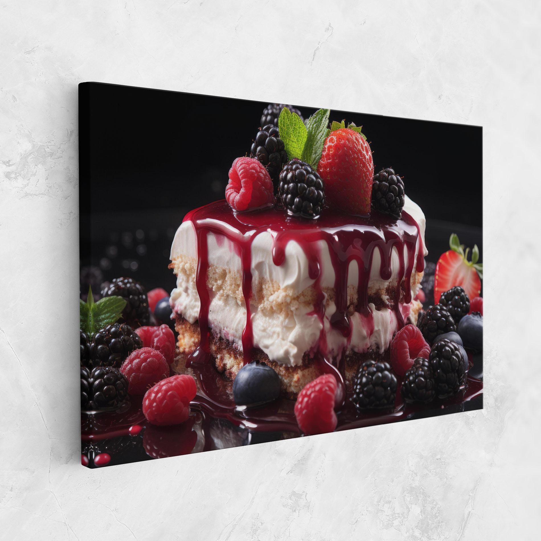 Vászonkép Berries Cream Dessert mockup 1