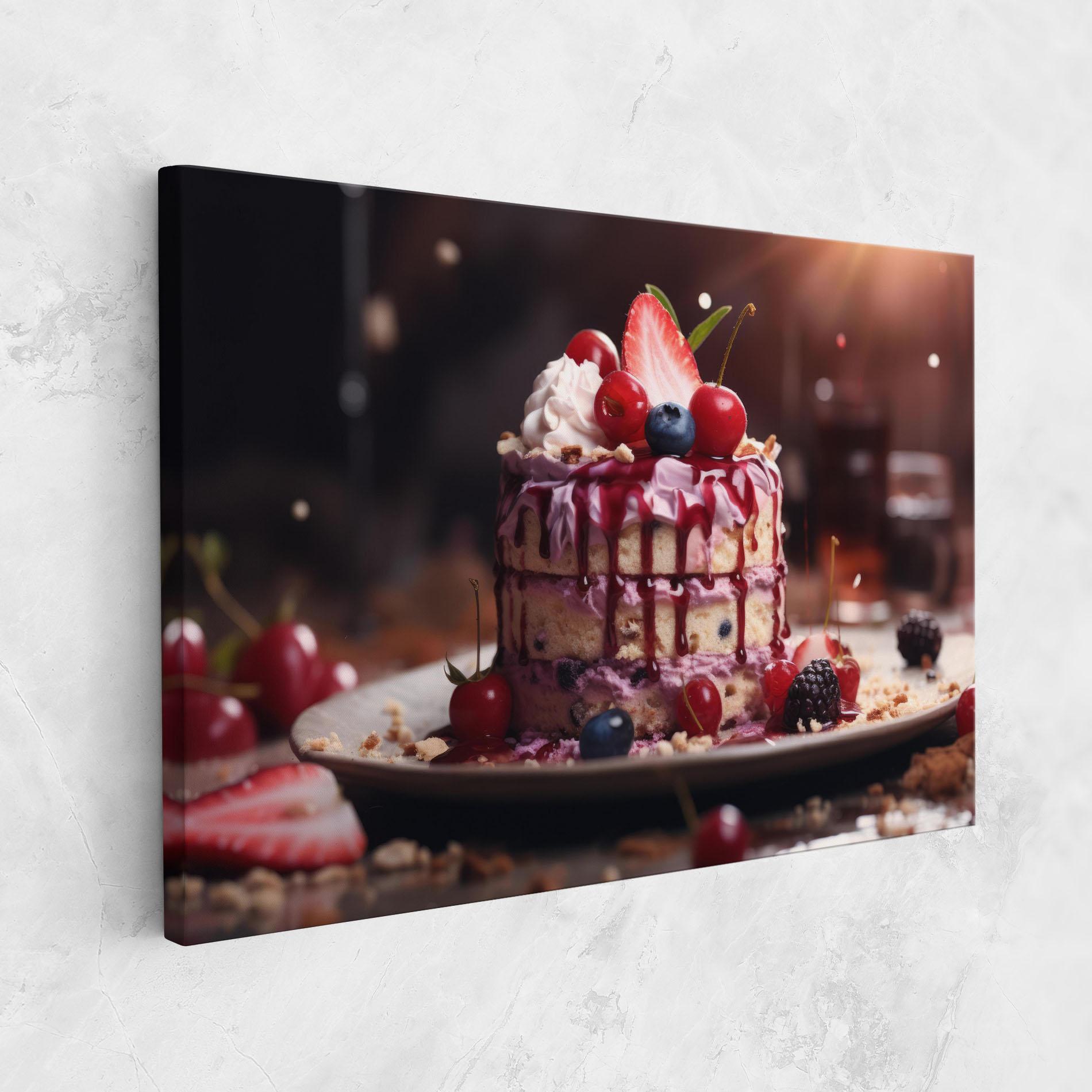 Vászonkép Berries Dessert mockup 1