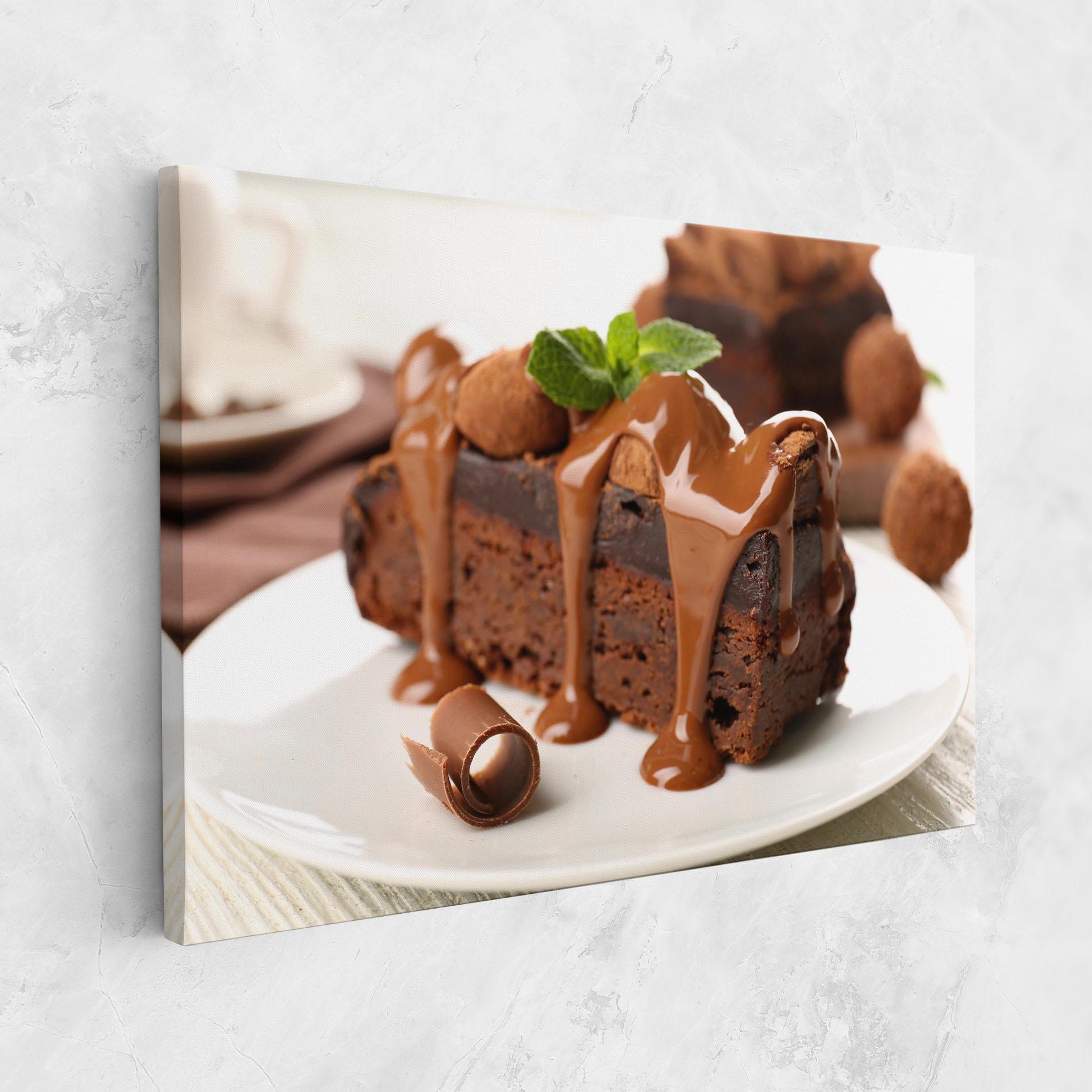 Vászonkép Mint Chocolate Cake mockup 1