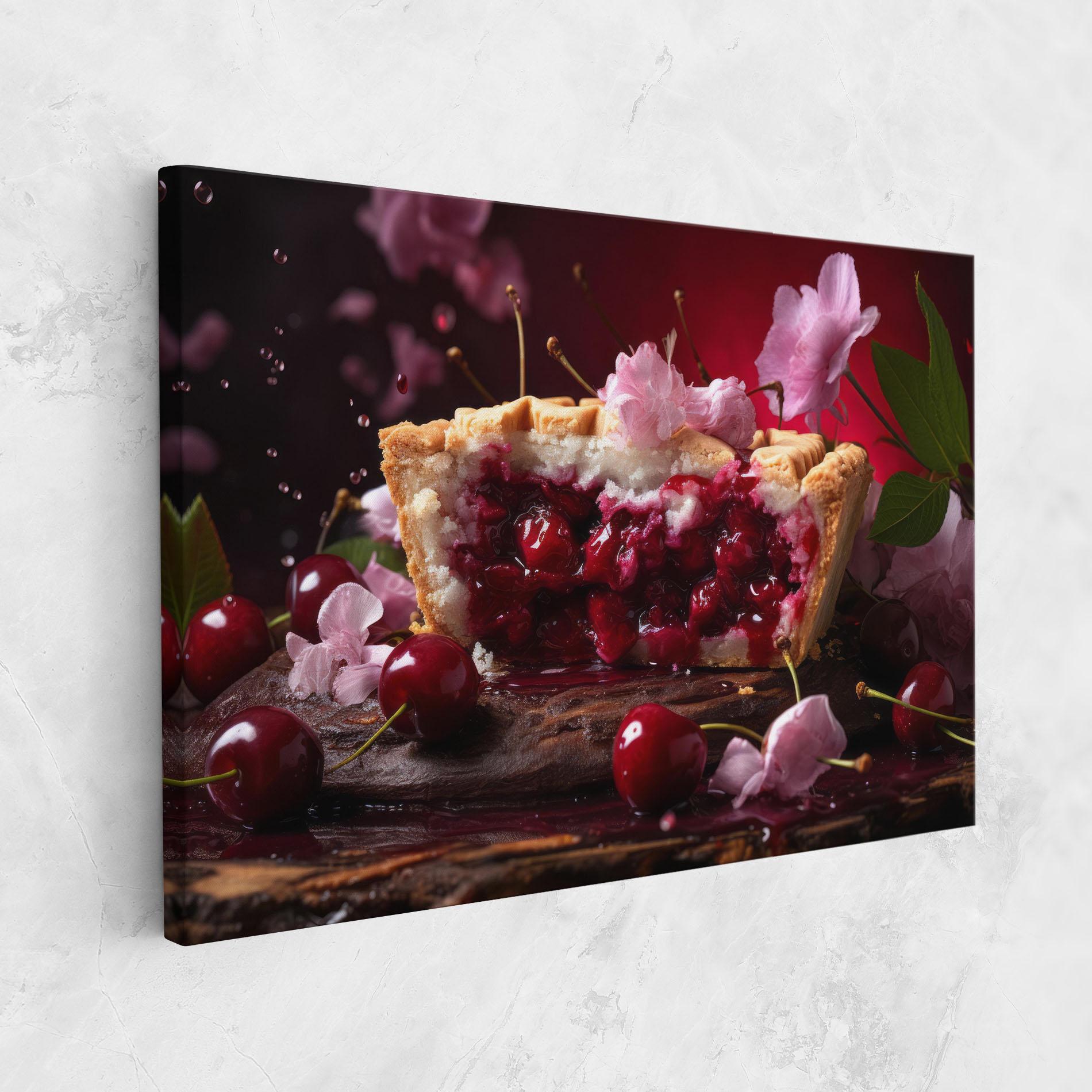 Vászonkép Wooden Table Cherries mockup 1