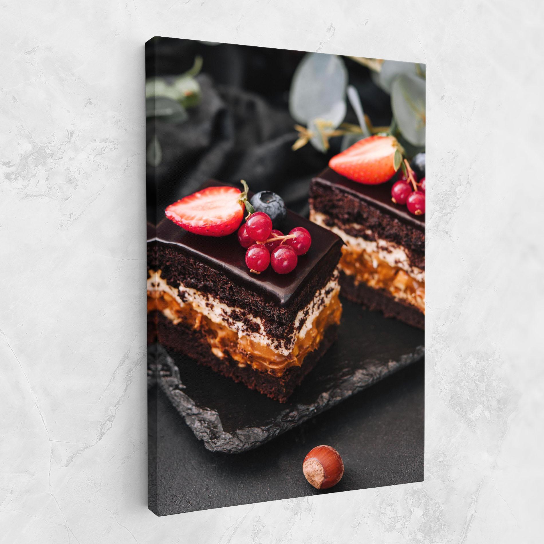 Vászonkép Chocolate Berries Cake mockup 1