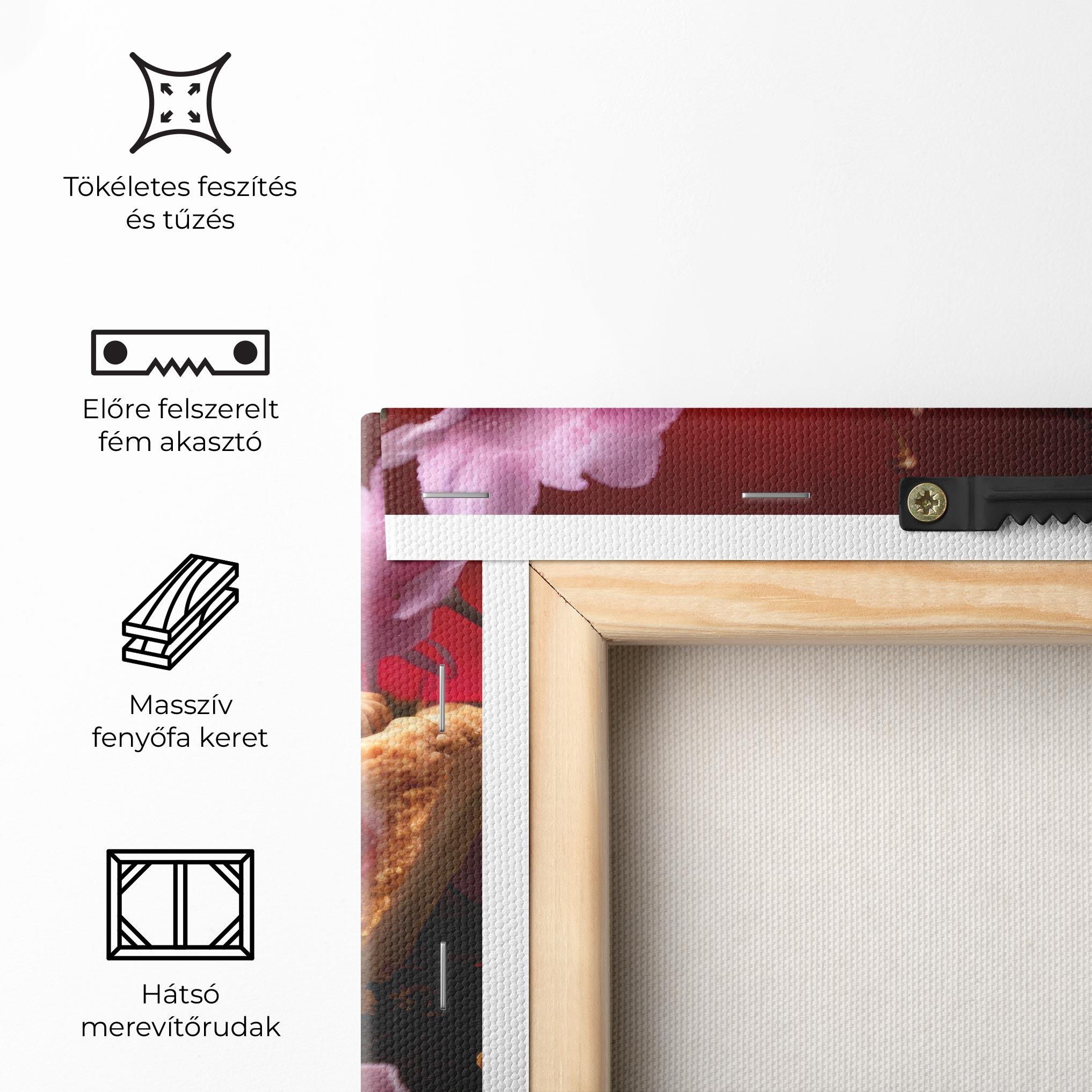 Vászonkép Wooden Table Cherries mockup 5
