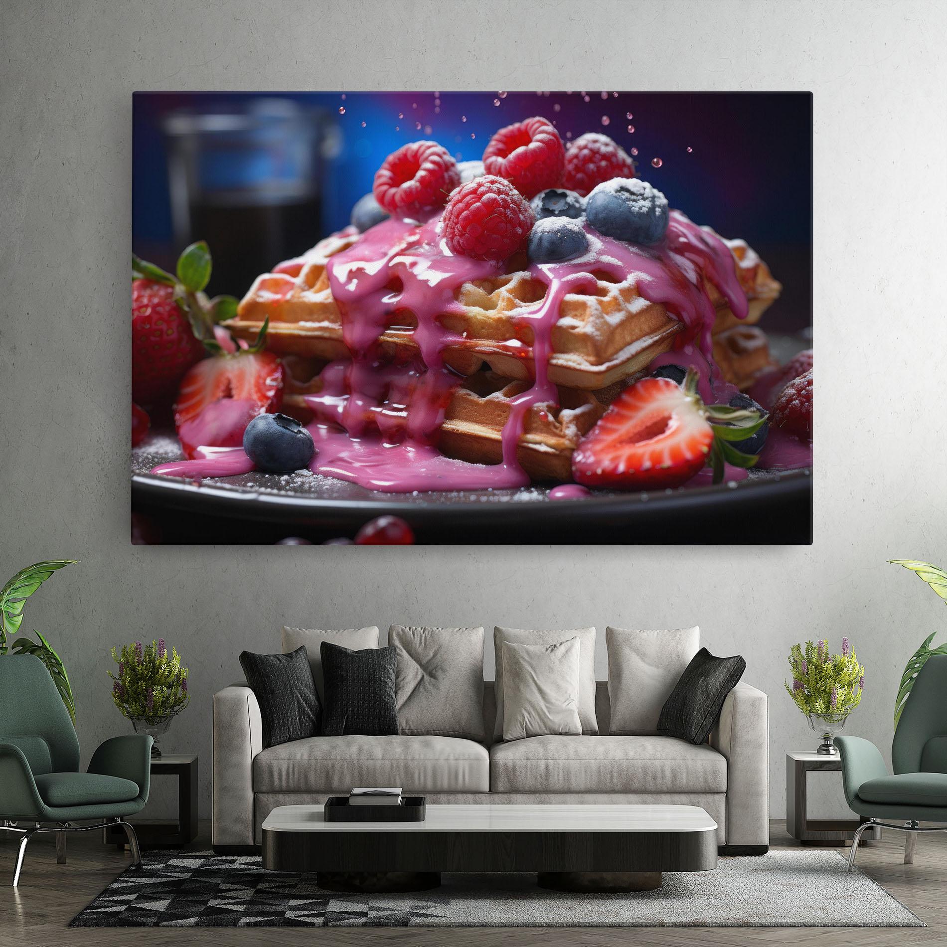 Vászonkép Berries Waffles mockup 7