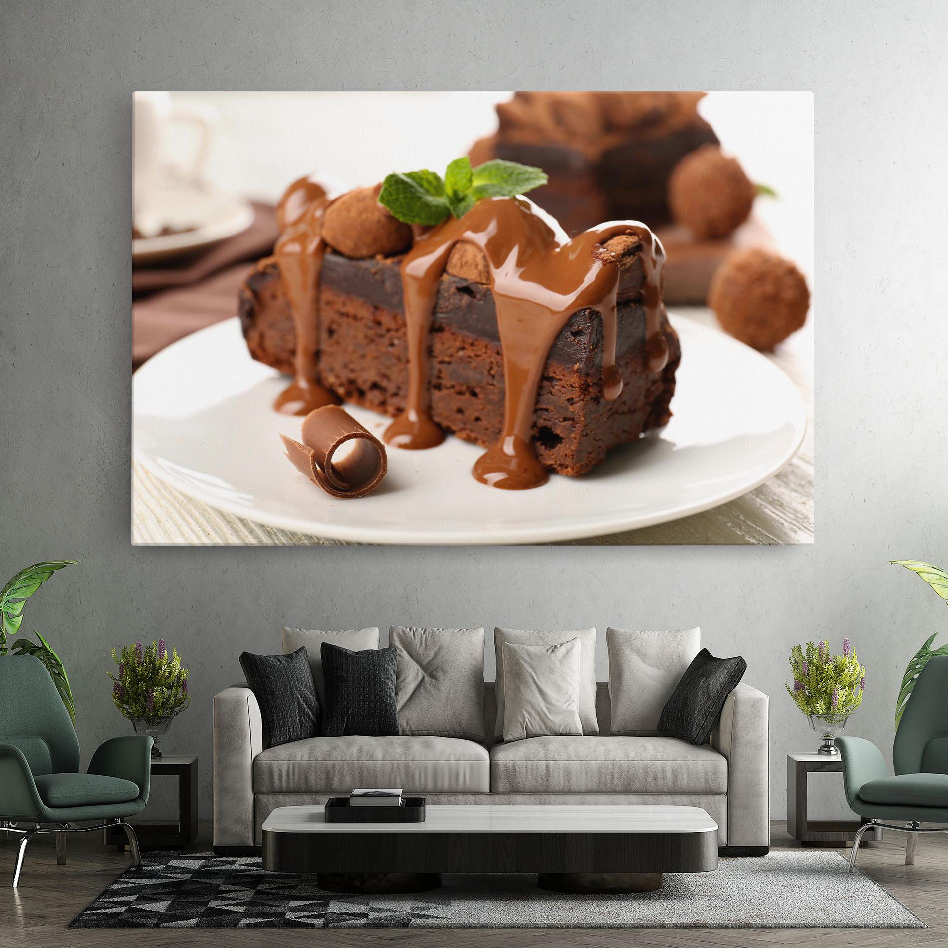 Vászonkép Mint Chocolate Cake mockup 7