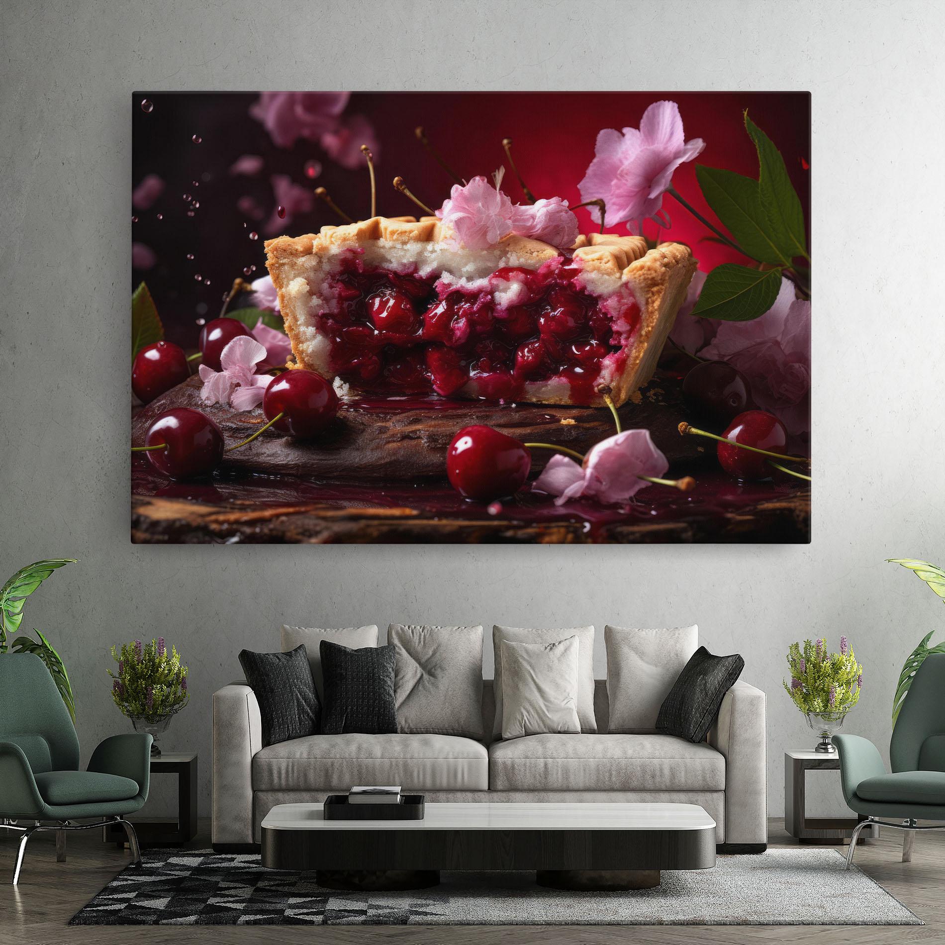 Vászonkép Wooden Table Cherries mockup 7